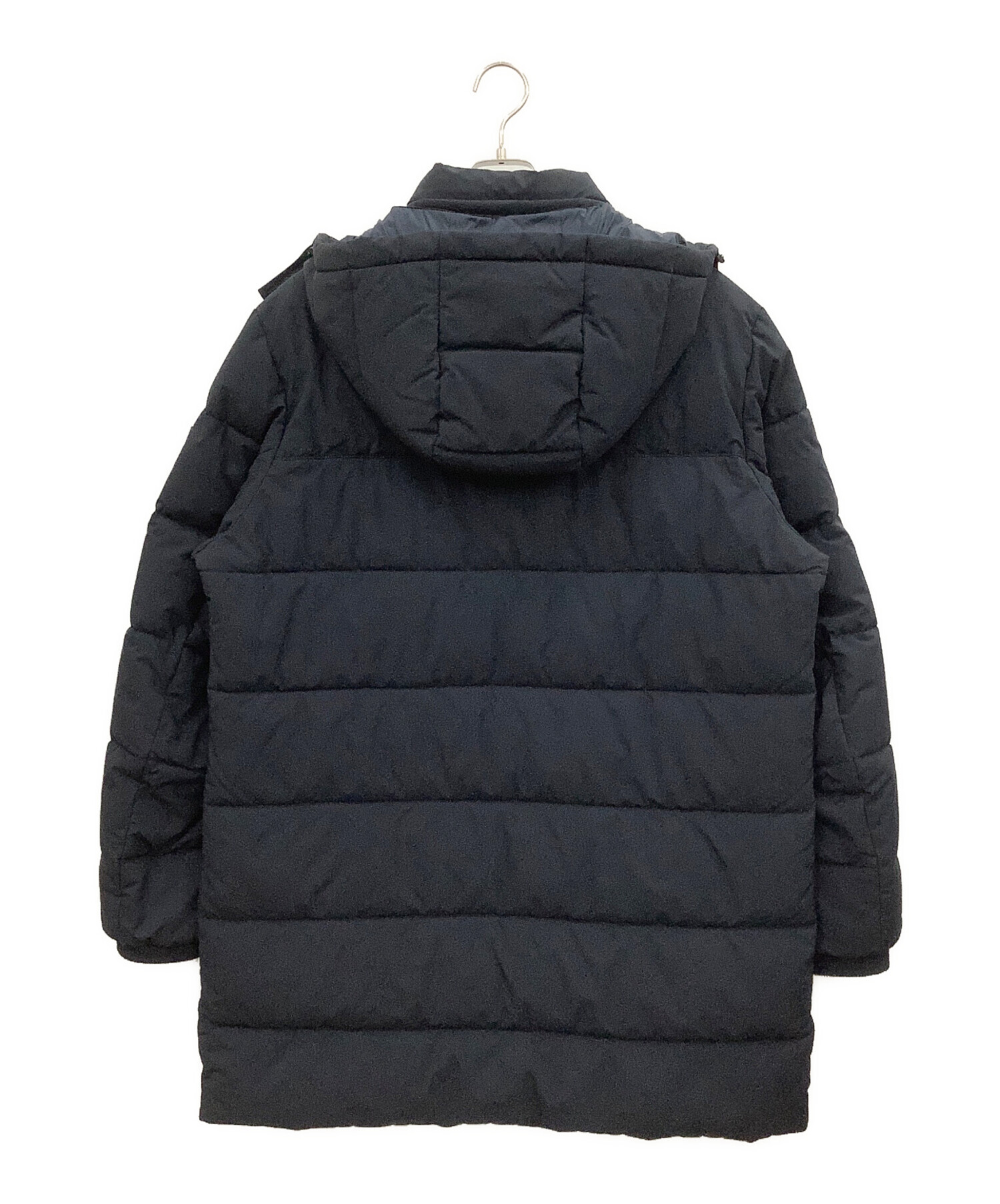 HUGO BOSS フード付きダウンジャケット ネイビー BOSS - Tonal-logo down jacket with water-repellent finish - Dark Blue