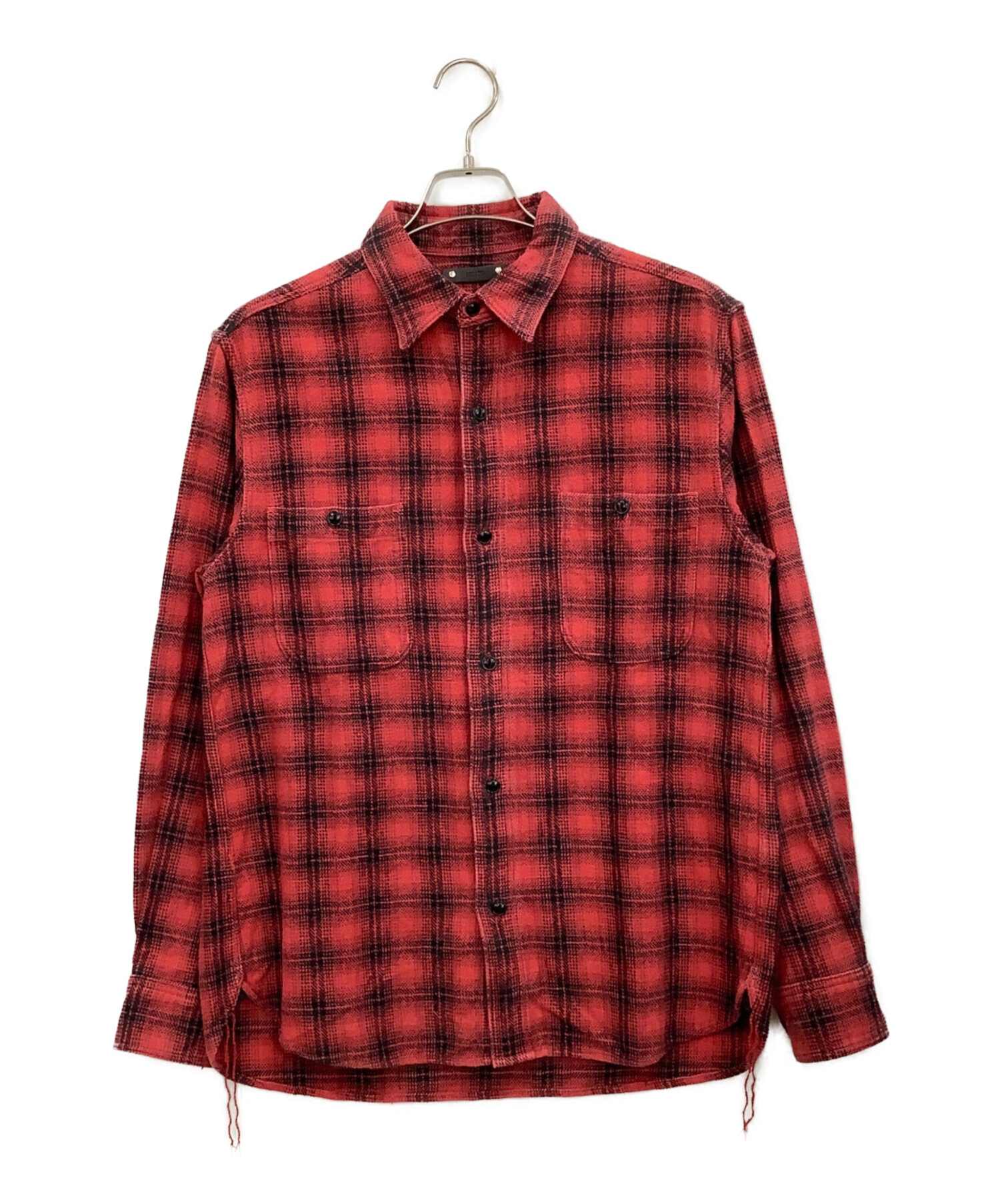 中古・古着通販】MINEDENIM (マインデニム) 長袖シャツ レッド サイズ