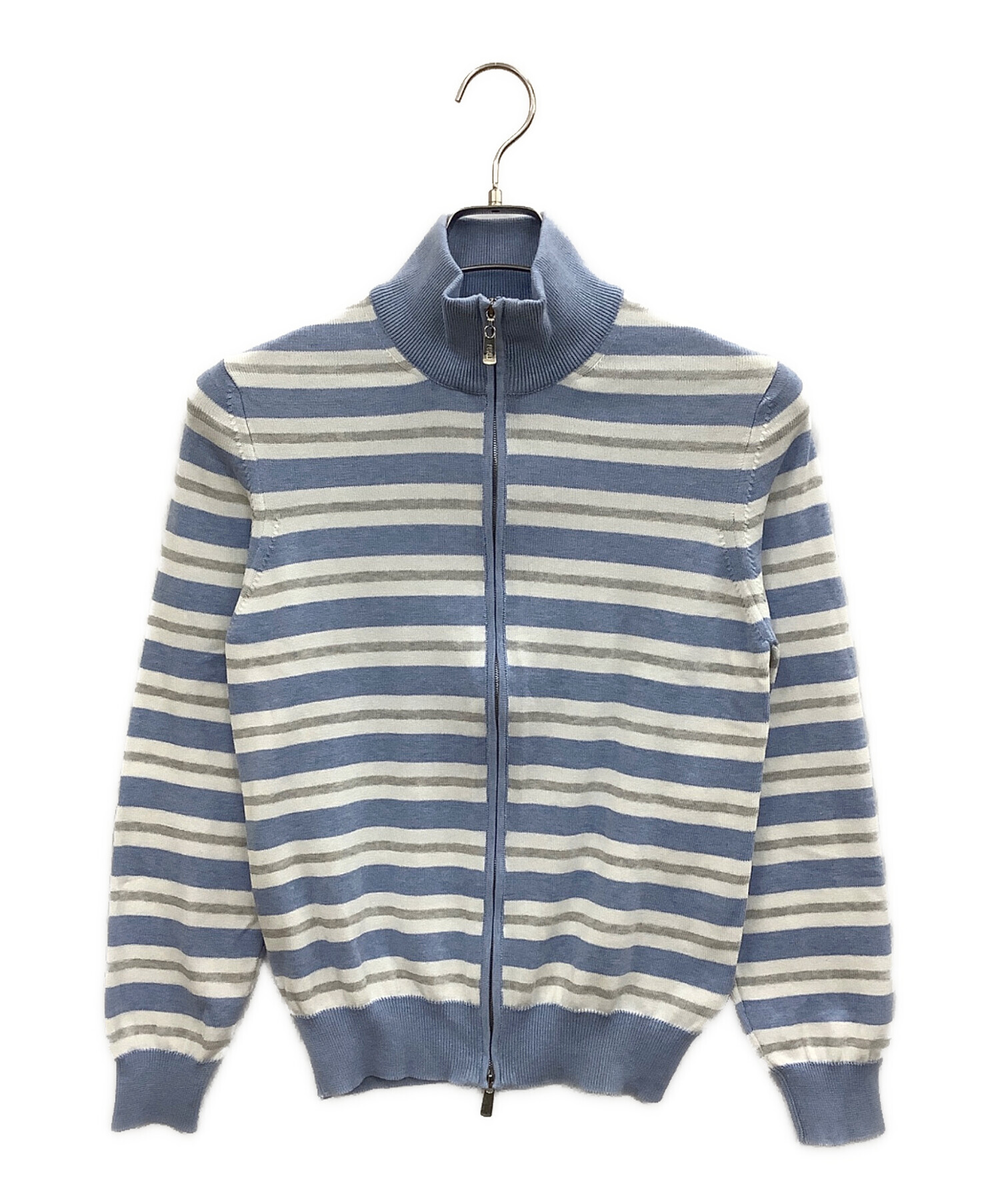 中古・古着通販】FEDELI (フェデーリ) 薄手ニット ブルー×ホワイト