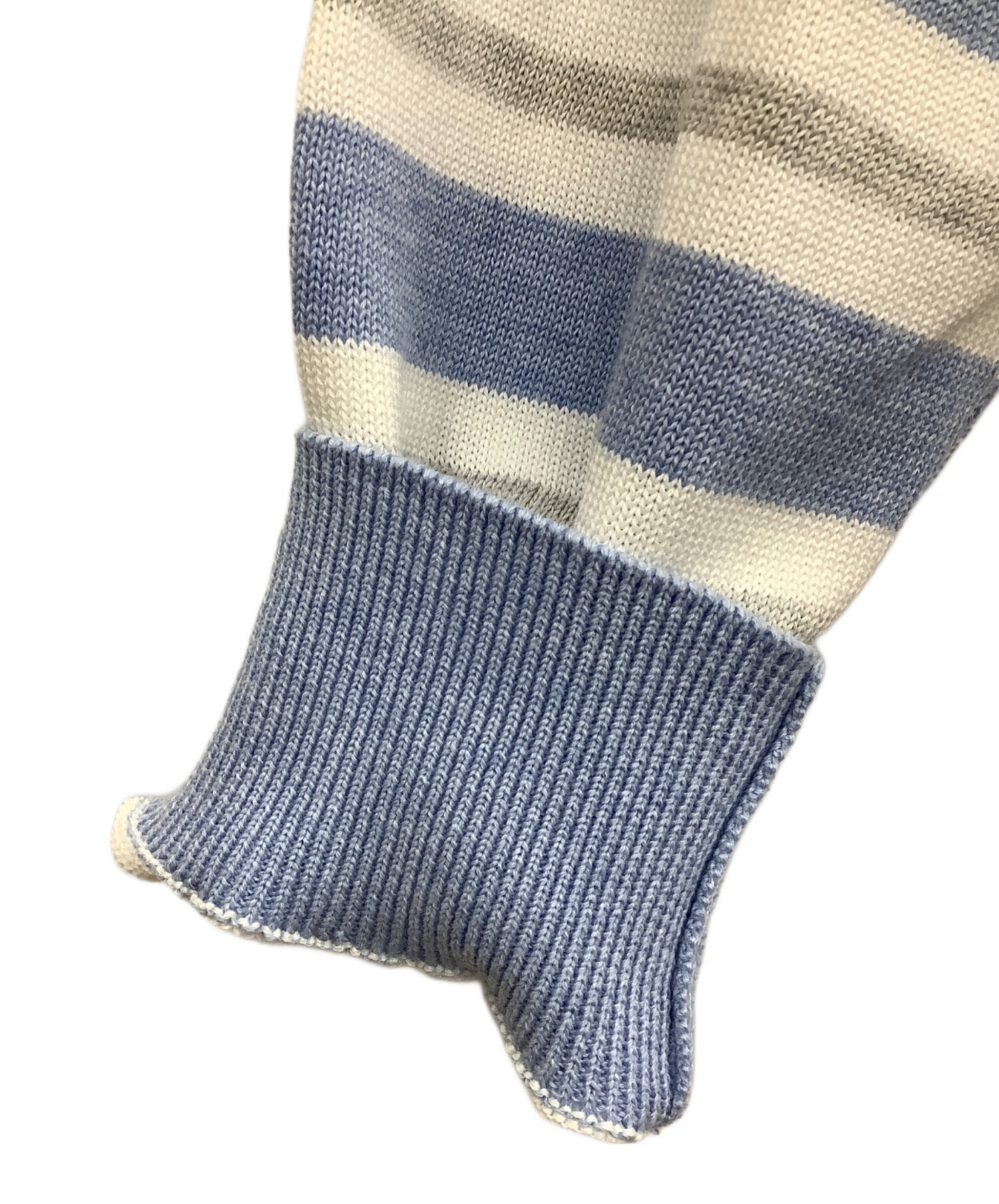 中古・古着通販】FEDELI (フェデーリ) 薄手ニット ブルー×ホワイト