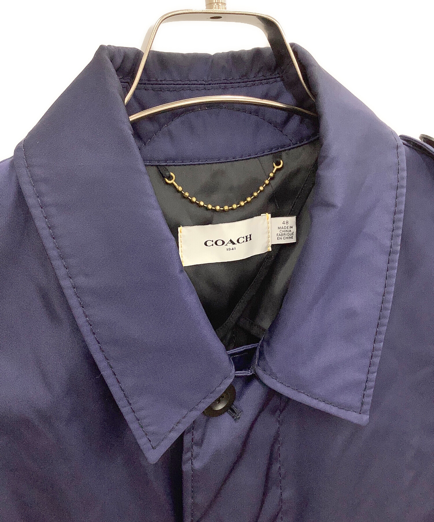 中古・古着通販】COACH (コーチ) トレンチコート ネイビー サイズ:48