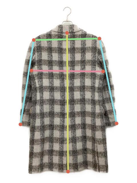 中古・古着通販】ETRO (エトロ) アルパカウールチェックコート グレー