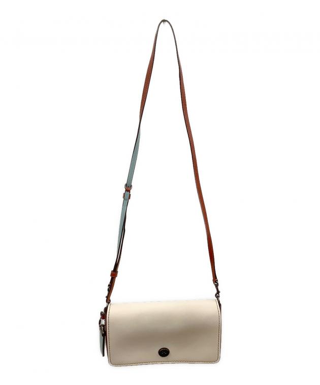 中古・古着通販】COACH (コーチ) ショルダーバッグ ベージュ×ブルー