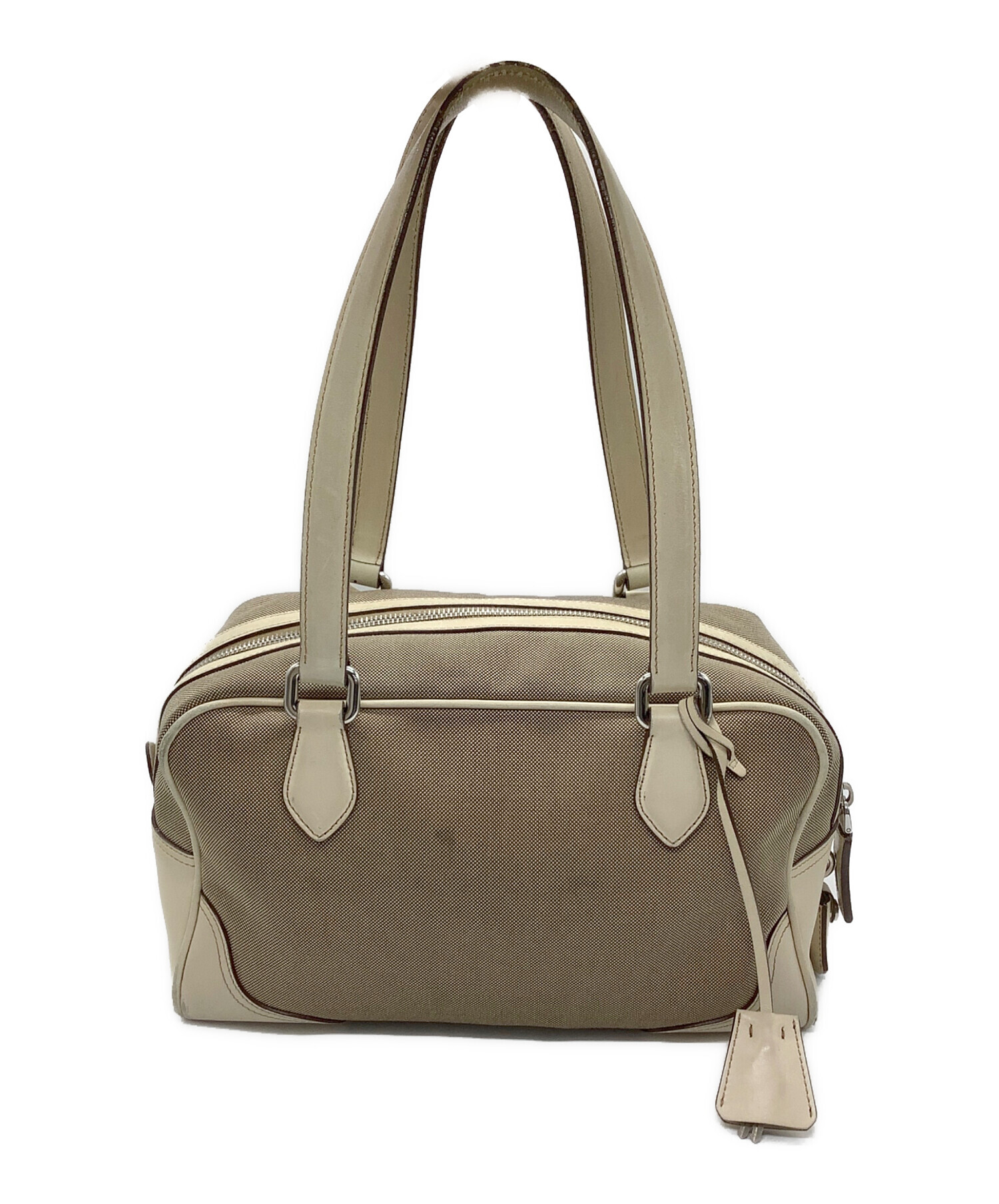 中古・古着通販】PRADA (プラダ) ボストンバッグ ベージュ サイズ