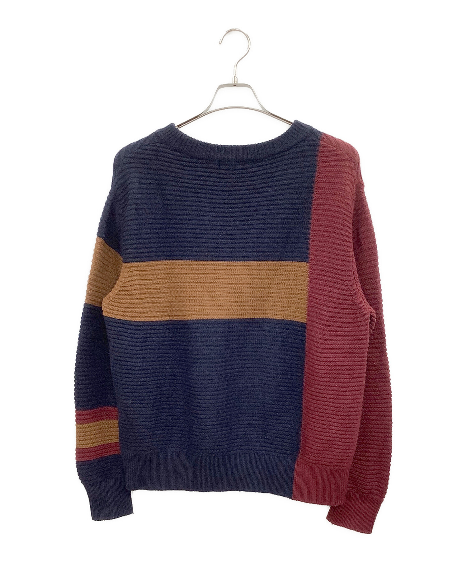 中古・古着通販】CULLNI (クルニ) 厚手ニット ネイビー×ブラウン 