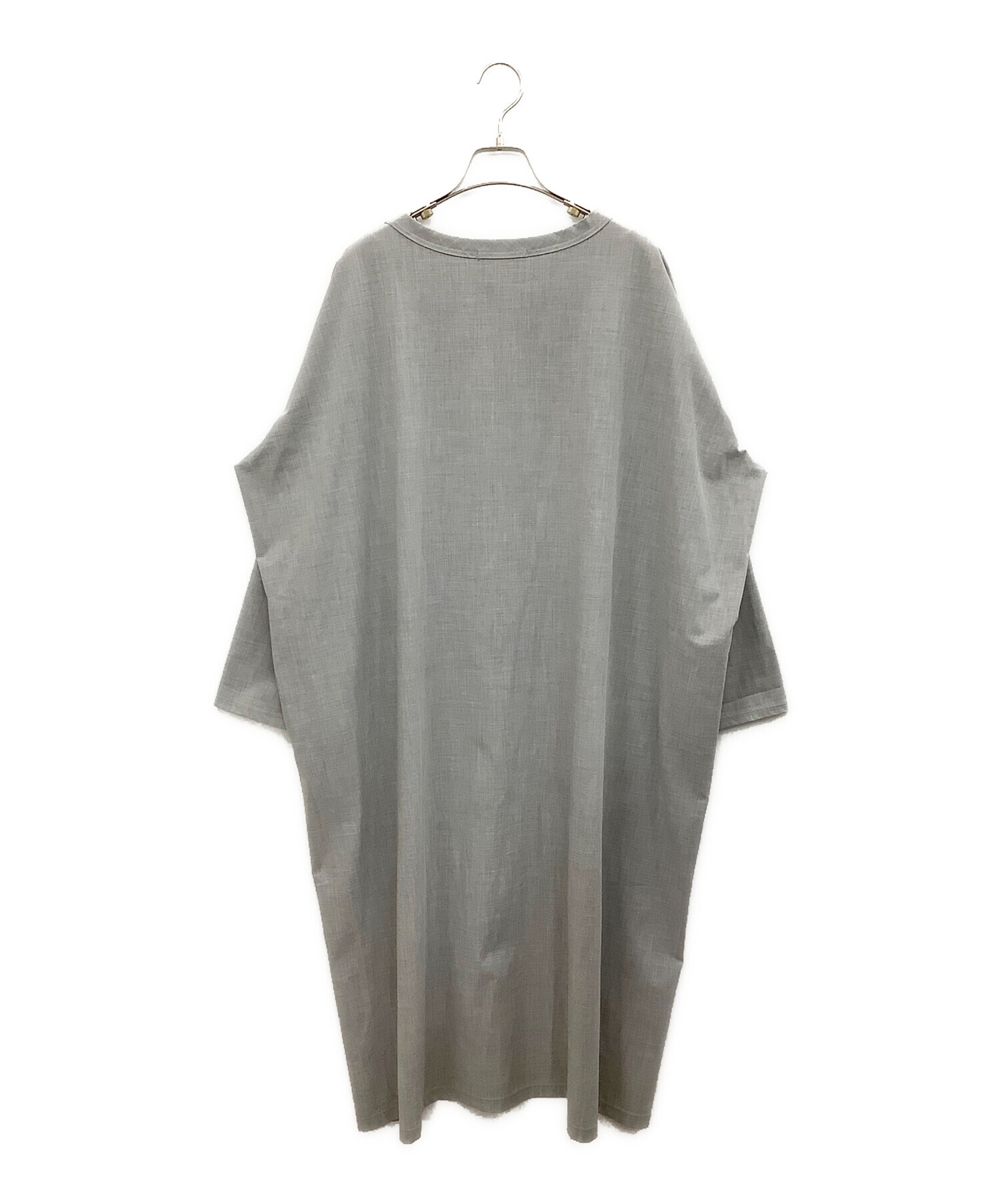 中古・古着通販】mizuiro-ind (ミズイロインド) 長袖ワンピース グレー