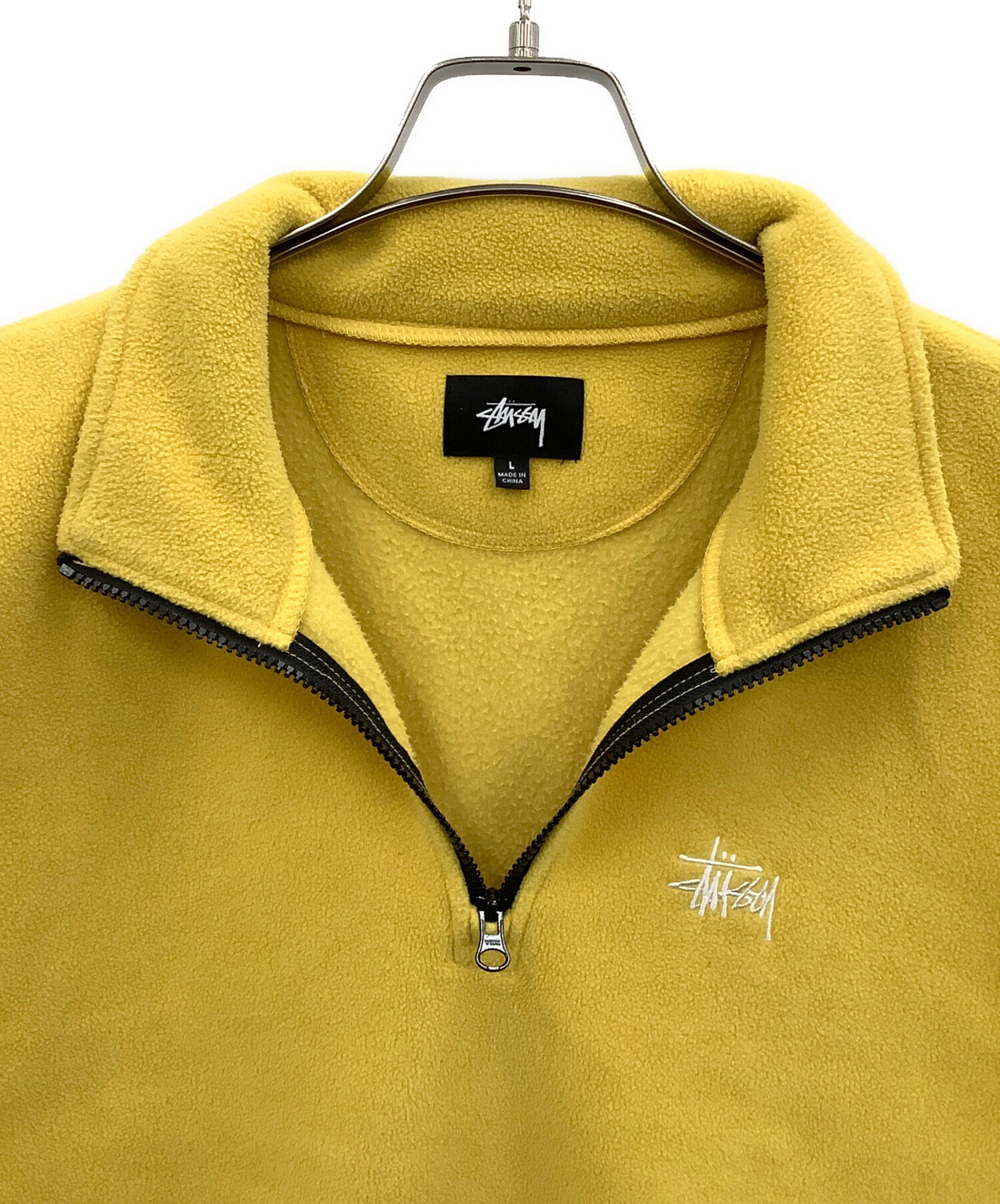 中古・古着通販】stussy (ステューシー) ハーフジップスウェット Stussy イエロー ハーフジップ トレーナー