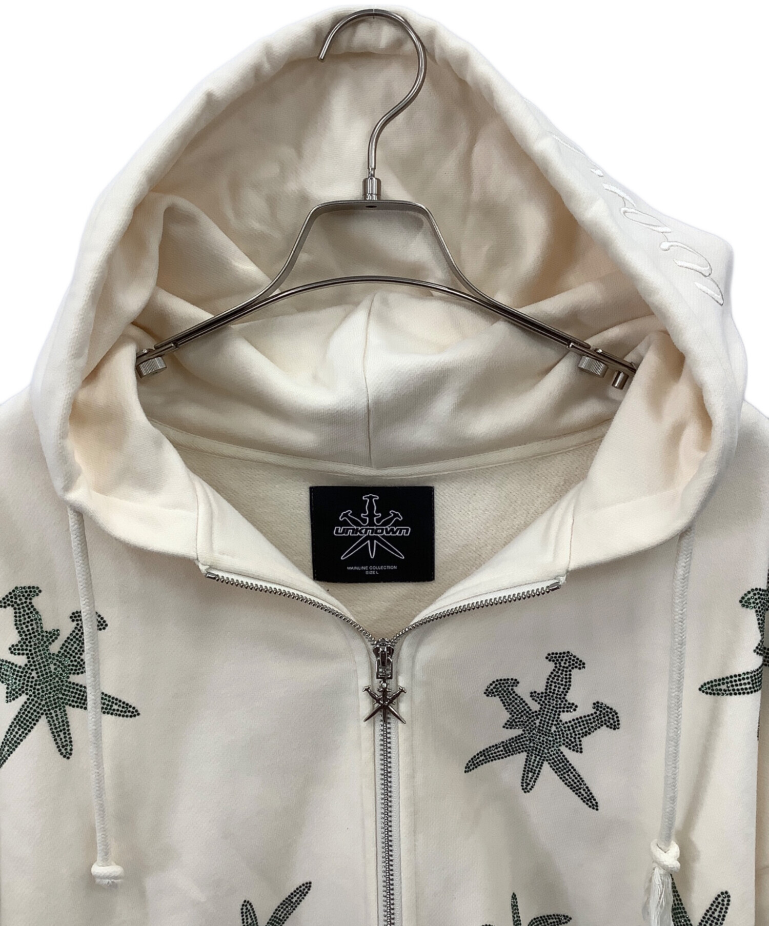 中古・古着通販】unknown (アンノーン) ジップパーカー ベージュ 