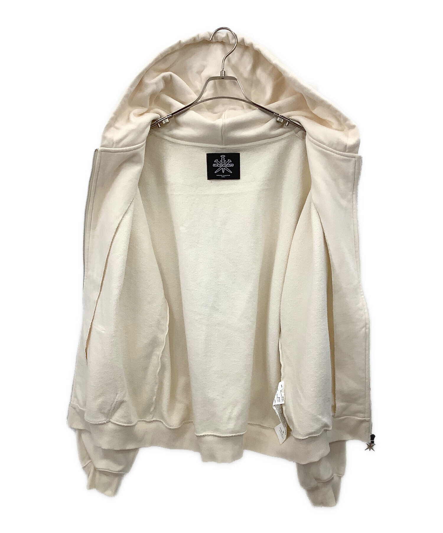 中古・古着通販】unknown (アンノーン) ジップパーカー ベージュ 
