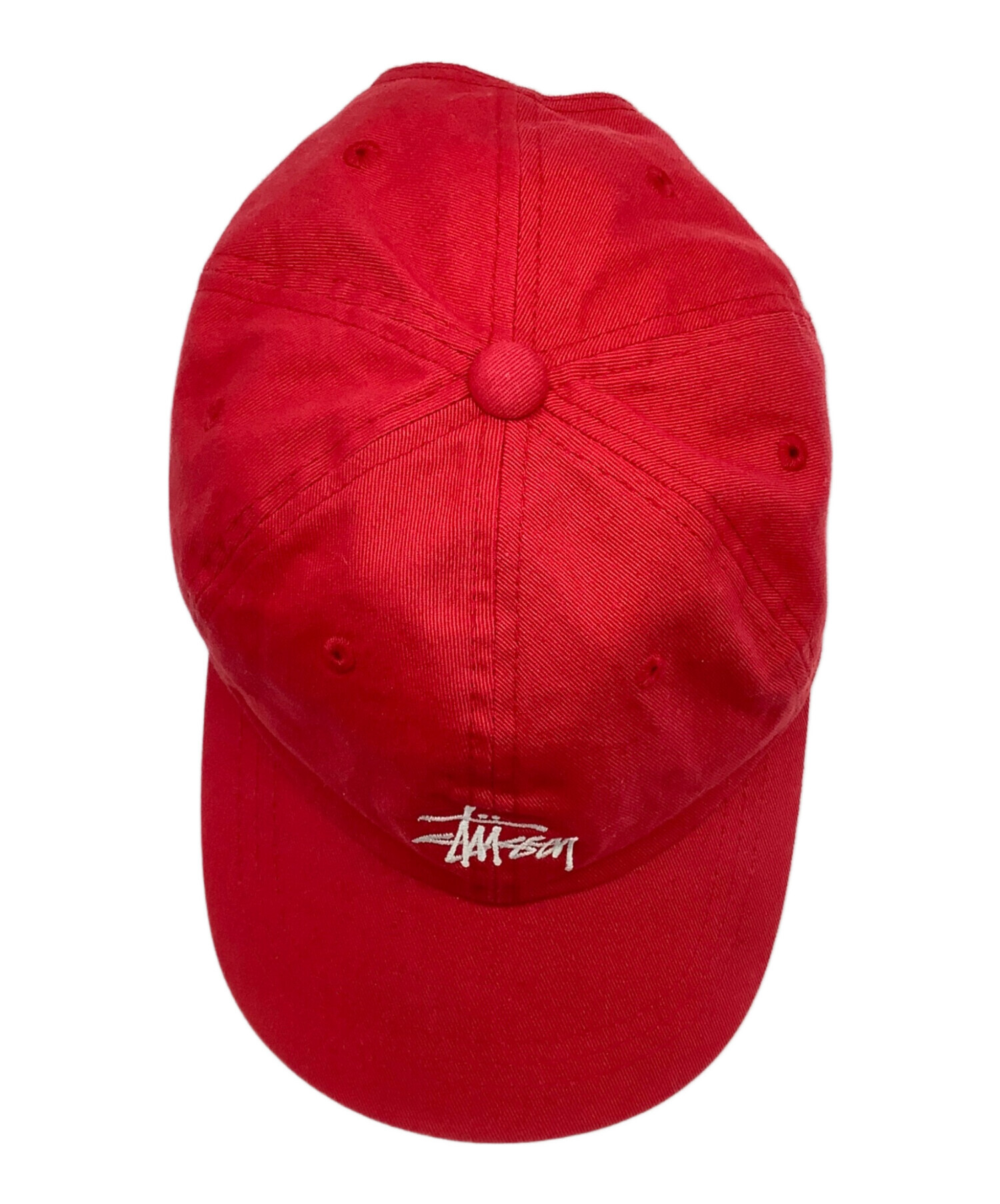 Stussy STU刺繍 赤キャップ 中古・古着通販】stussy (ステューシー) 90sロゴ刺繍キャップ レッド