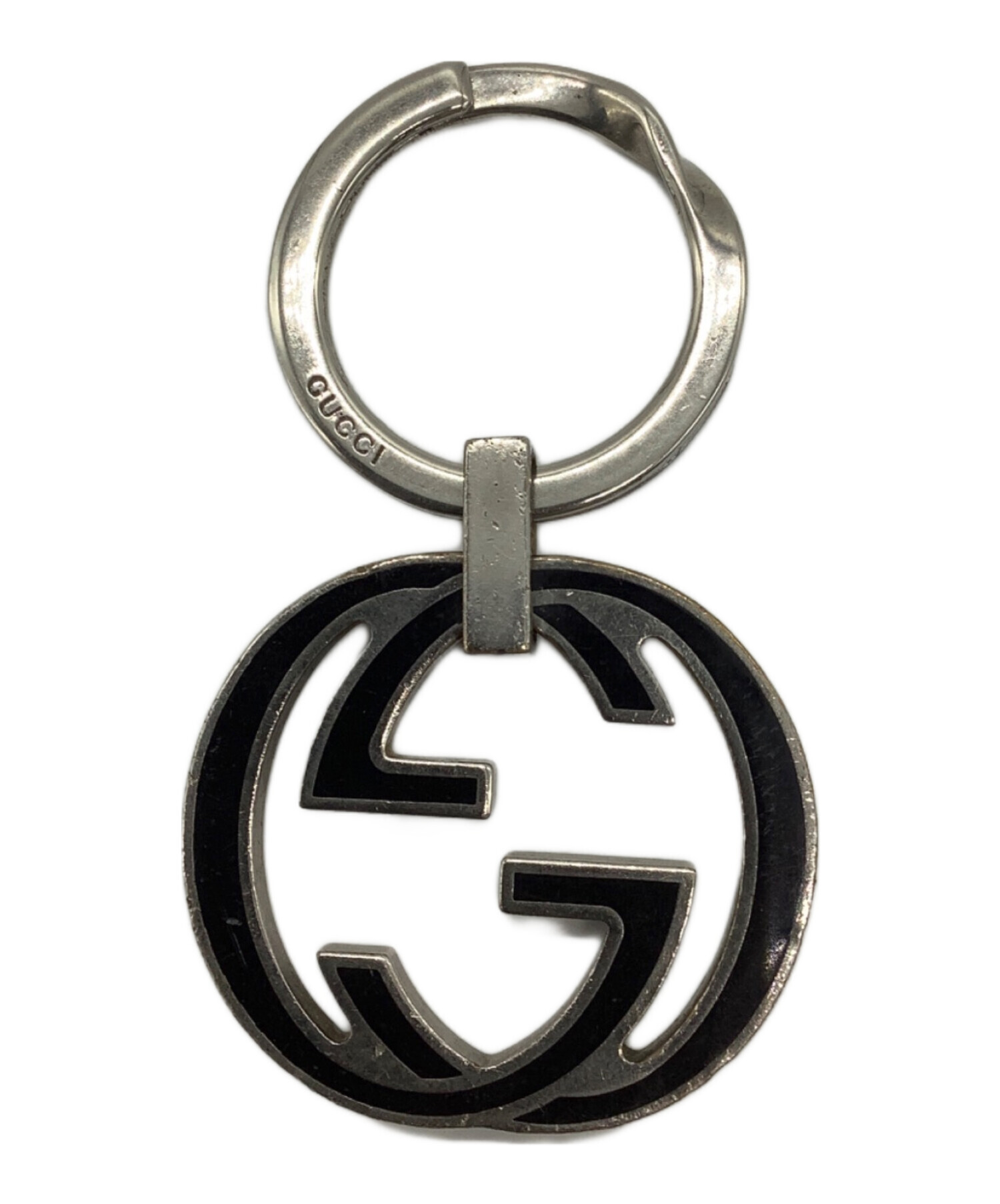 中古・古着通販】GUCCI (グッチ) キーリング シルバー×ブラック サイズ