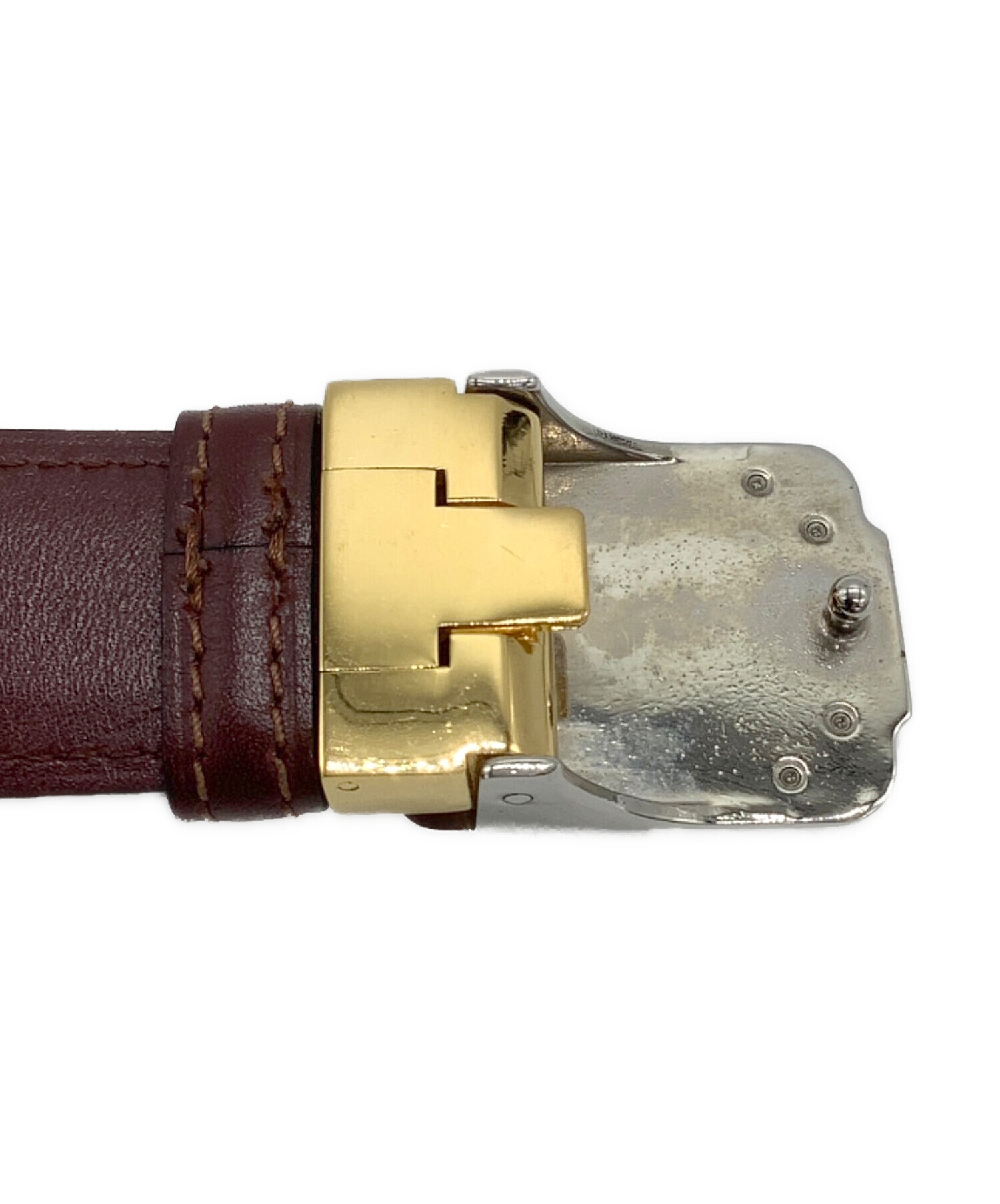 格安本物　カルティエ　ベルト 中古・古着通販】Cartier (カルティエ) レザーベルト ワインレッド