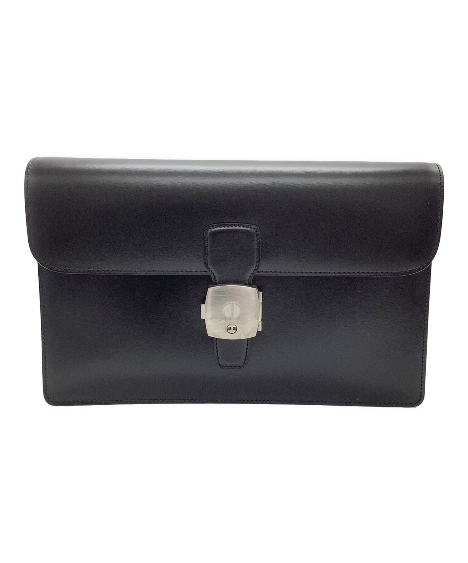 中古・古着通販】dunhill (ダンヒル) クラッチバッグ ブラック サイズ 