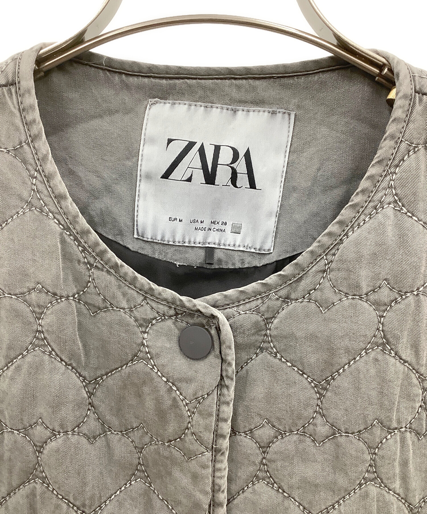 中古・古着通販】ZARA (ザラ) キルティングジャケット グレー サイズ:M 
