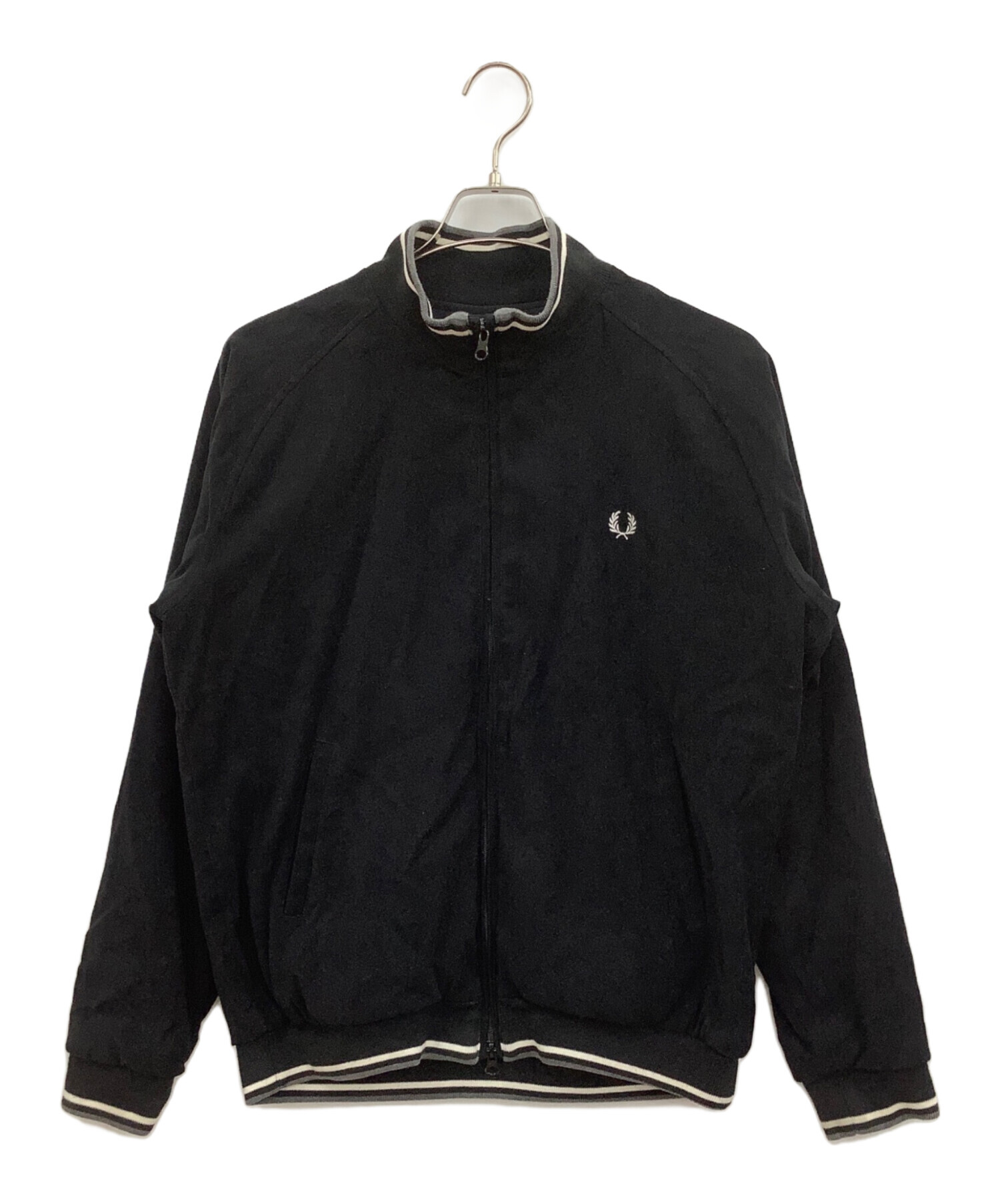 古着FRED PERRY ブルゾン ジャケット　ブラック 黒 中古・古着通販】FRED PERRY (フレッドペリー) スタンドカラー