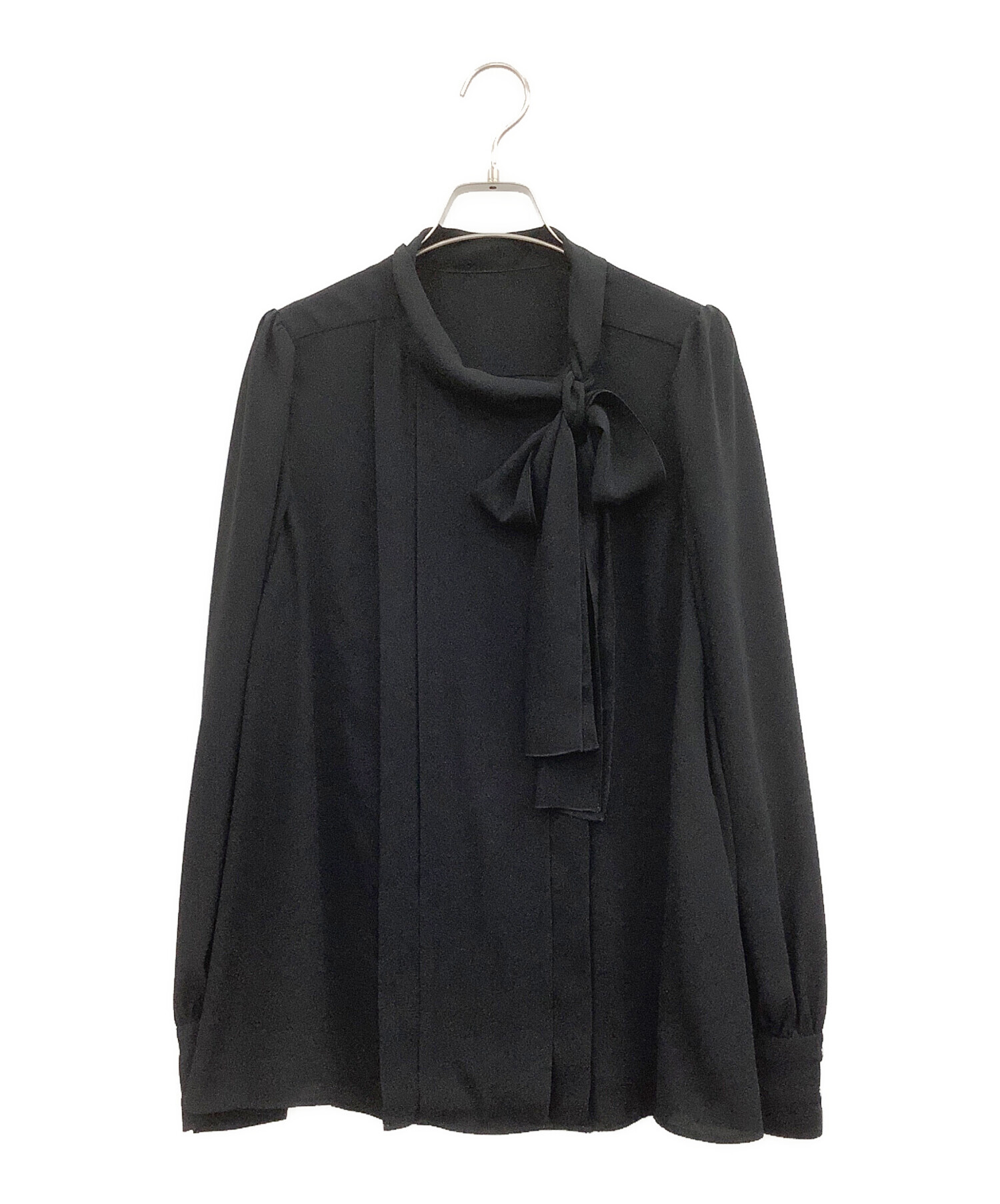 中古・古着通販】FOXEY (フォクシー) 長袖ブラウス ブラック サイズ:42