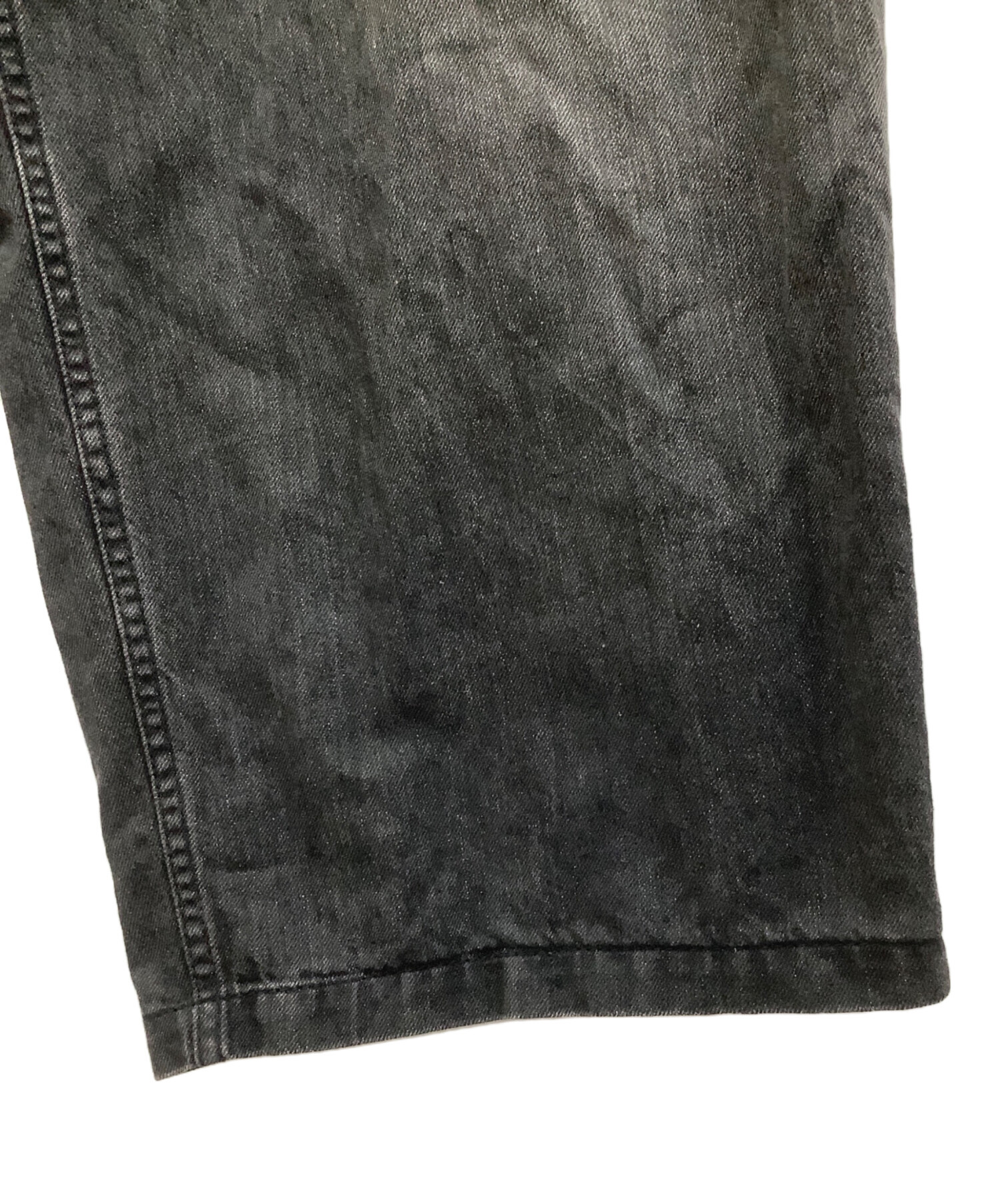 中古・古着通販】Y's (ワイズ) ワイドデニムパンツ ブラック サイズ:2