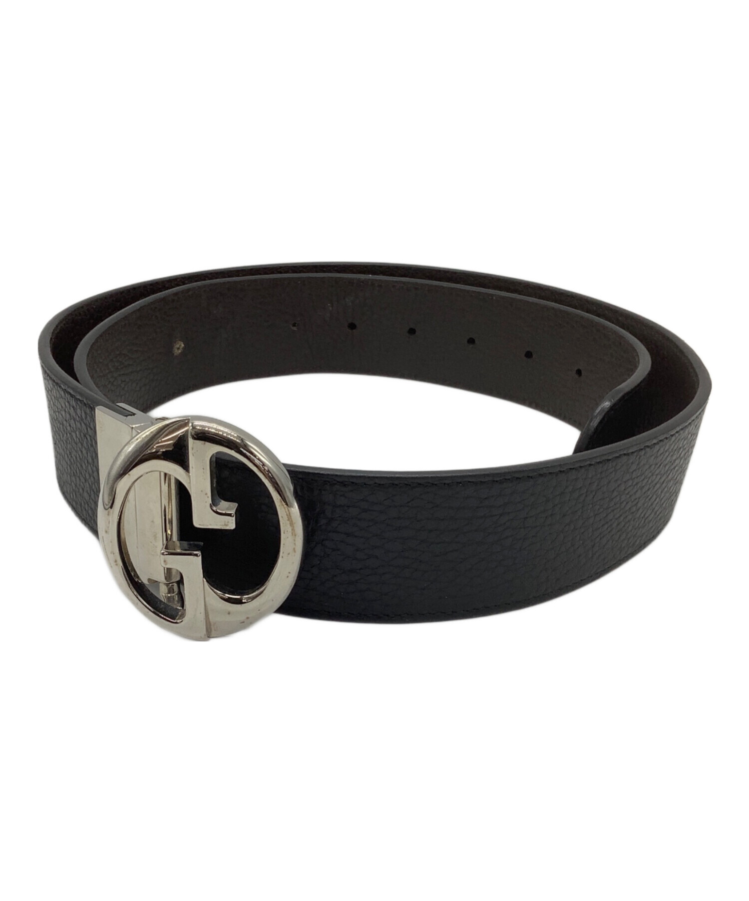 中古・古着通販】GUCCI (グッチ) レザーベルト ブラック サイズ:95