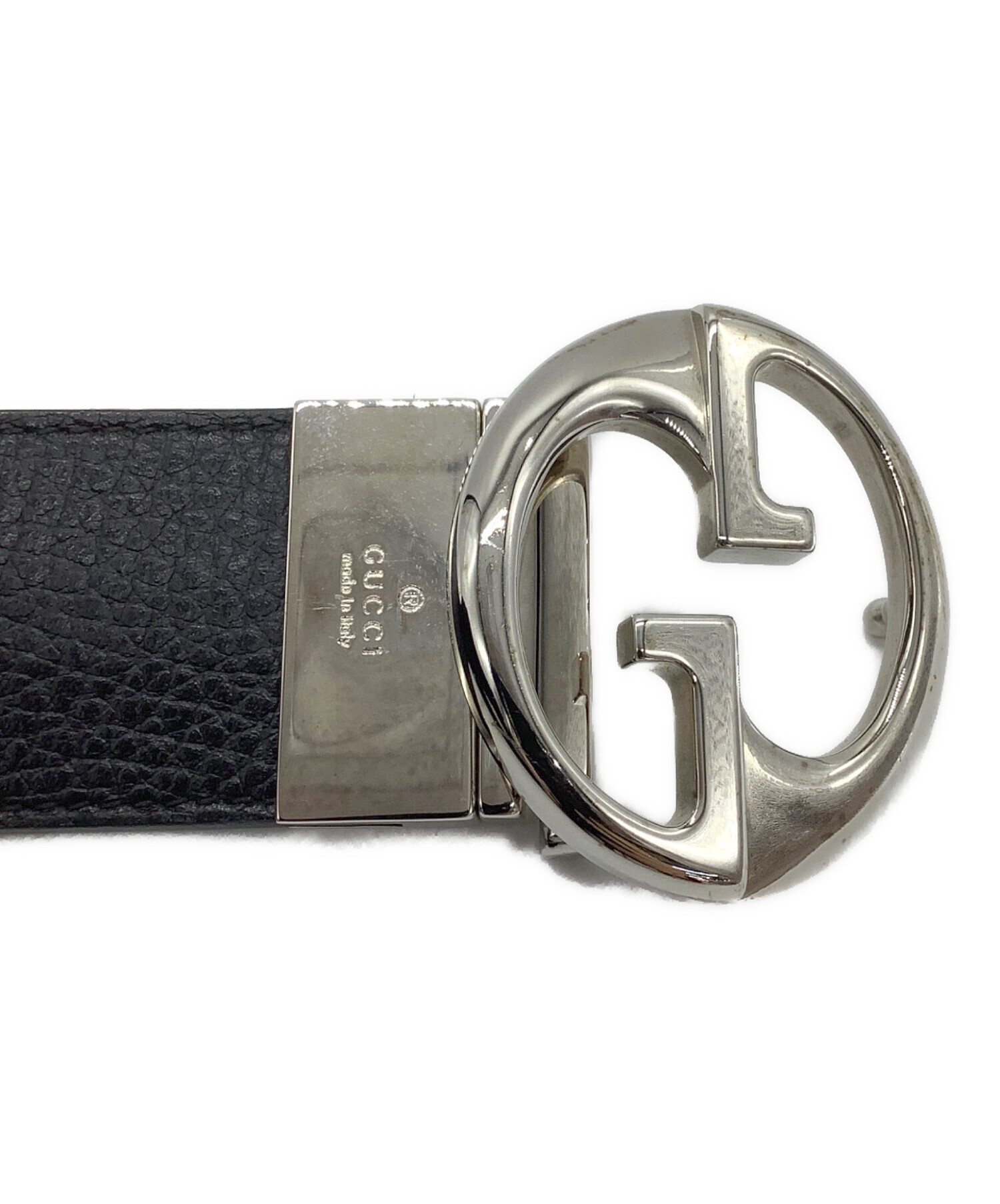 中古・古着通販】GUCCI (グッチ) レザーベルト ブラック サイズ:95