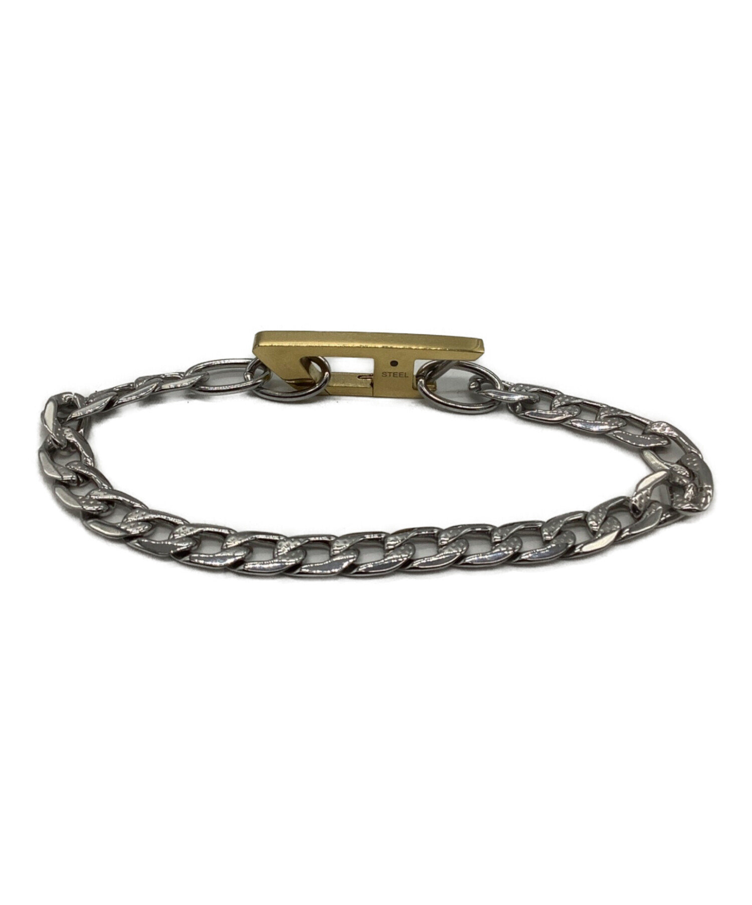 中古・古着通販】DIESEL (ディーゼル) ロゴブレスレット シルバー