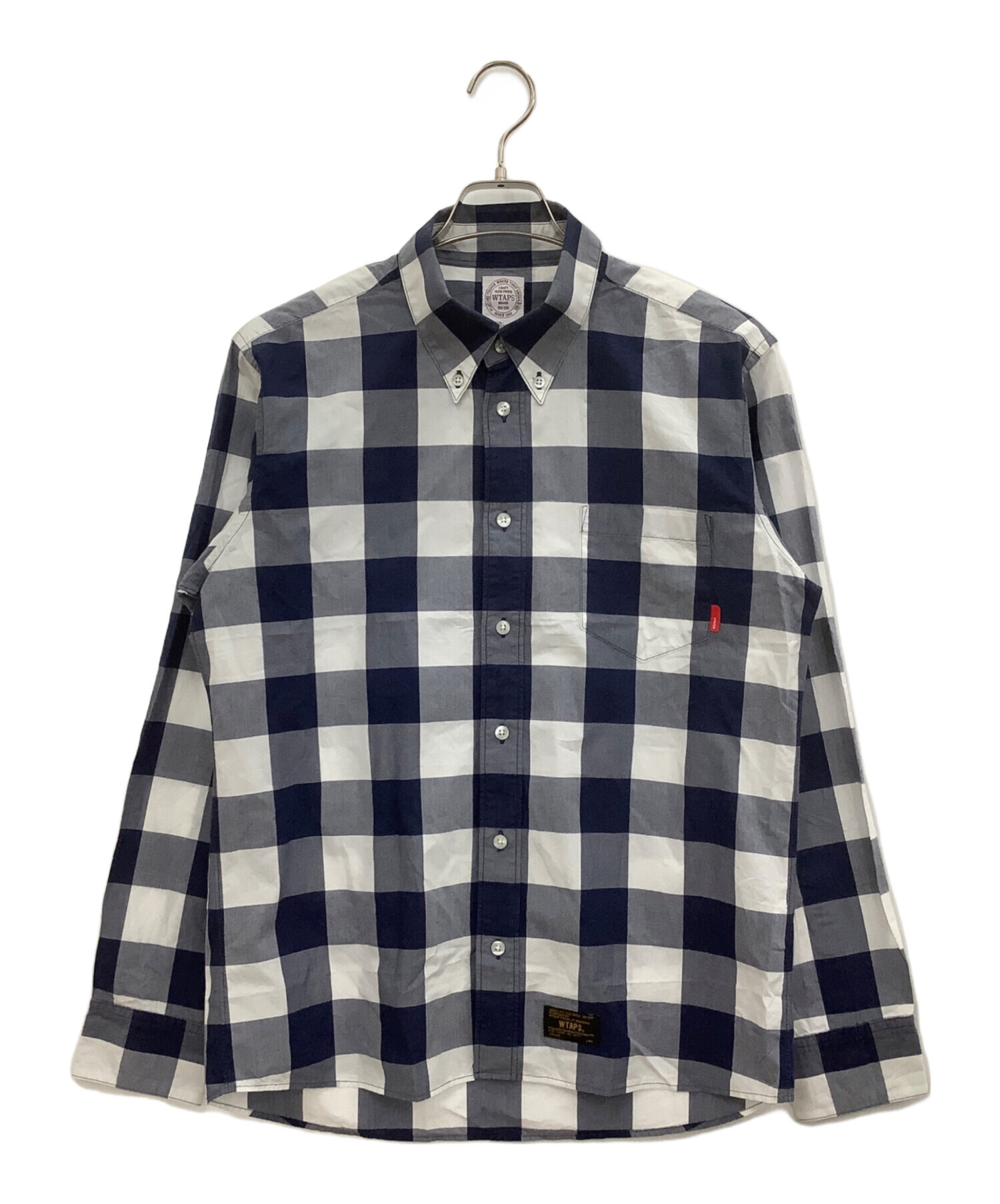 中古・古着通販】WTAPS (ダブルタップス) 長袖シャツ ブルー×ホワイト 中古・古着通販】WTAPS (ダブルタップス) 長袖シャツ ブルー×ホワイト