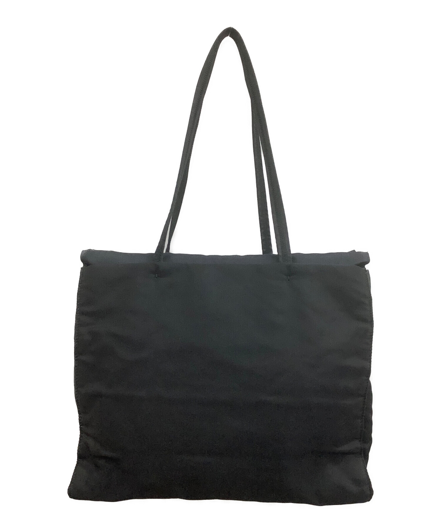 ジャンク　ファスナー壊れ　プラダ　舟形トート　ナイロン　ブラック　大容量 中古・古着通販】PRADA (プラダ) ナイロントートバッグ ブラック