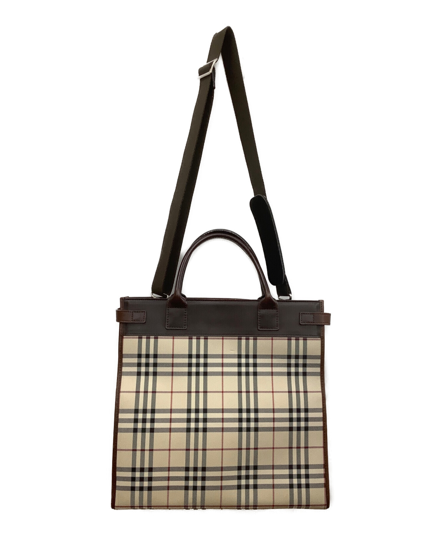 中古・古着通販】BURBERRY (バーバリー) 2WAYハンドバッグ ブラウン 