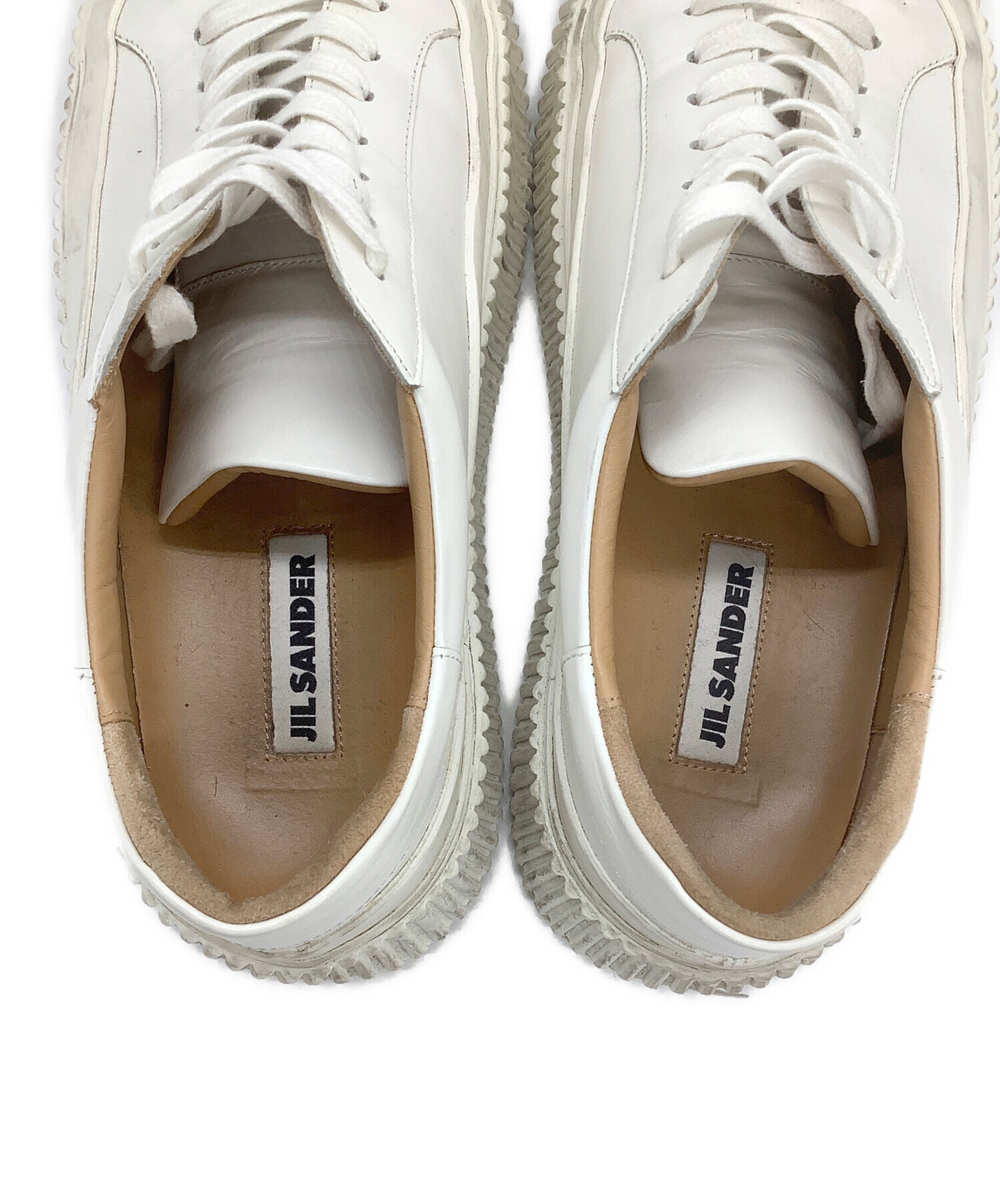 JIL SANDER ホワイトスプラッター スニーカー 43 中古・古着通販】JIL SANDER (ジルサンダー) ローカットスニーカー