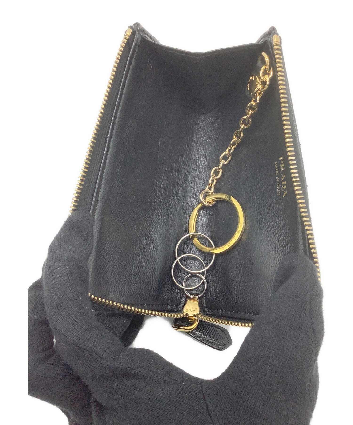 プラダ キーケース 新品未使用 中古・古着通販】PRADA (プラダ) キーケース ブラック サイズ