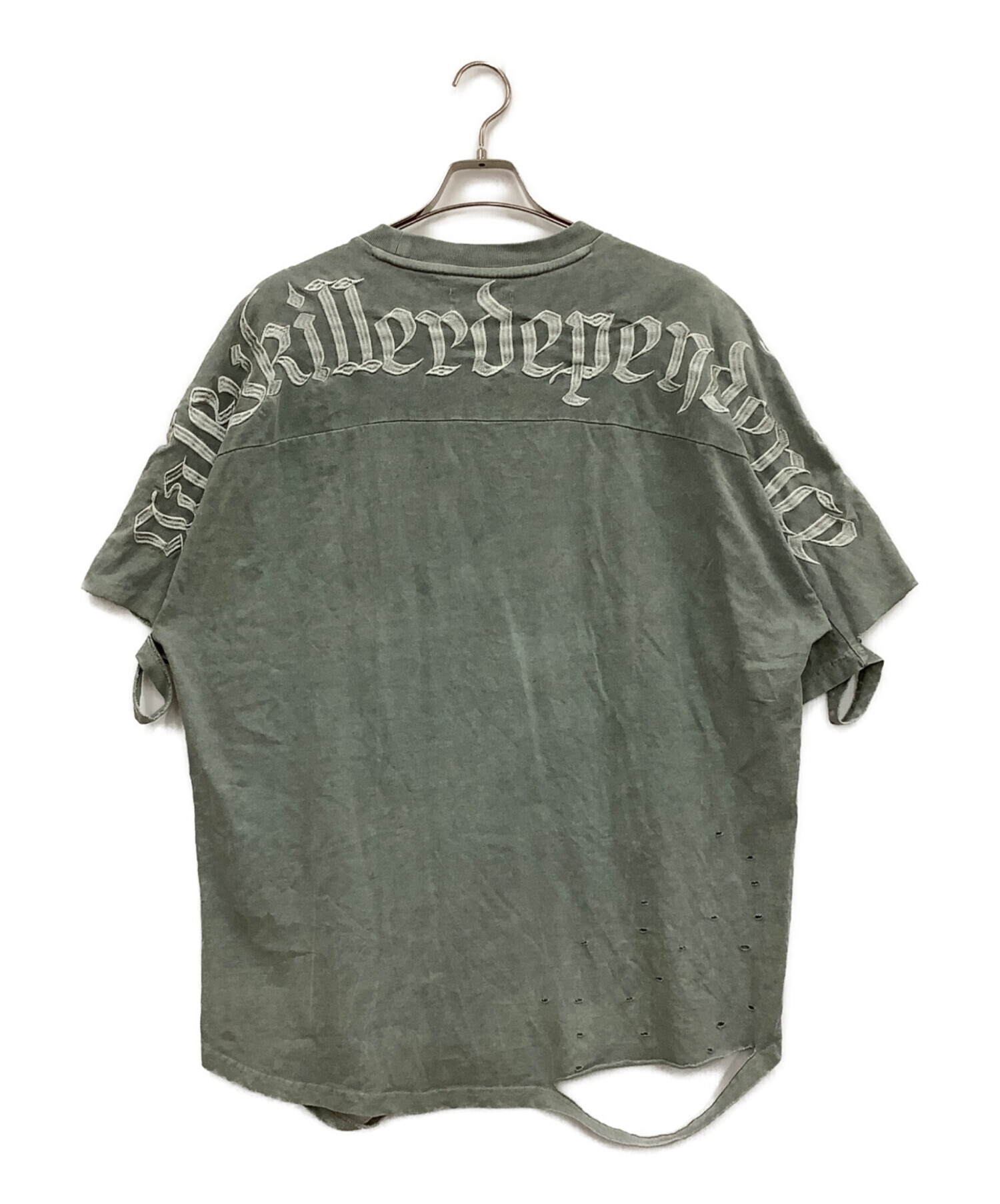 中古・古着通販】GALFY (ガルフィー) 半袖カットソー グレー サイズ:XL 