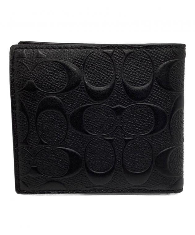 中古・古着通販】COACH (コーチ) 2つ折り財布 ブラック｜ブランド 
