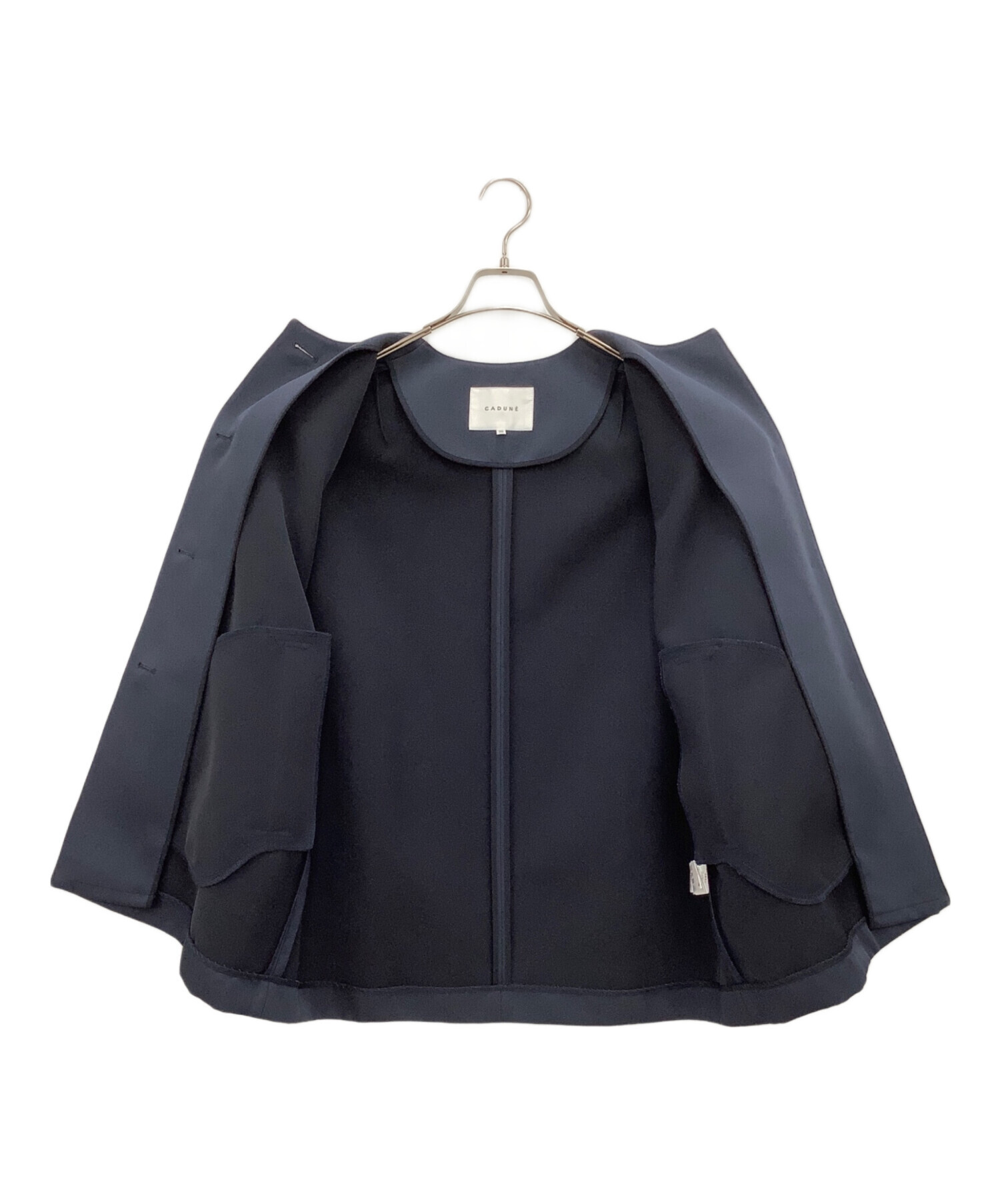 中古・古着通販】CADUNE (カデュネ) ノーカラートレンチ ネイビー