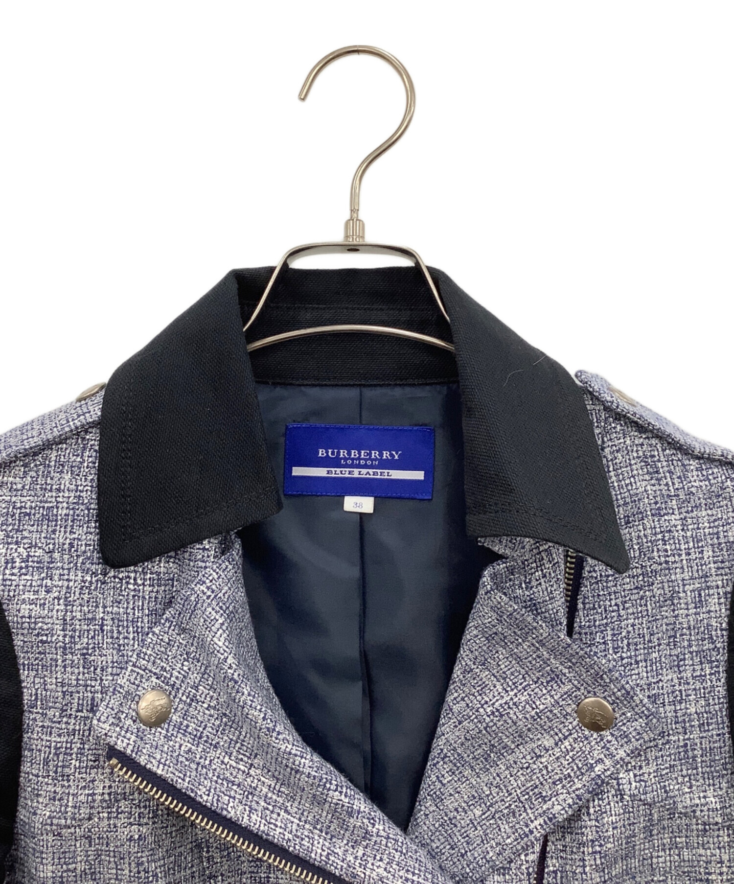 BURBERRY BLUELABEL ライダース風ピーコート ダブルボタン 中古・古着通販】BURBERRY BLUE LABEL (バーバリー ブルー レーベル