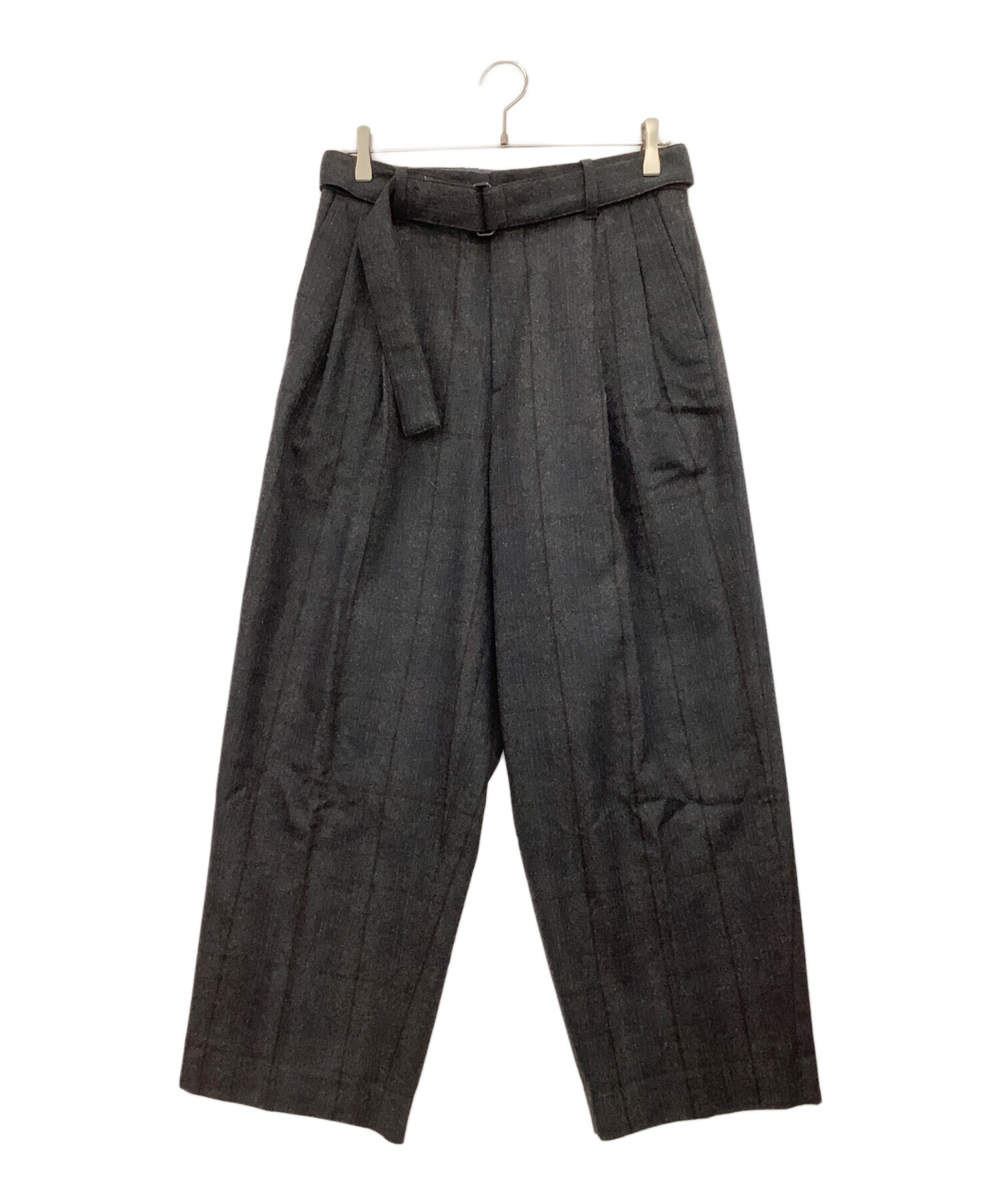 中古・古着通販】ssstein (シュタイン) BELTED WIDE STRAIGHT TROUSERS