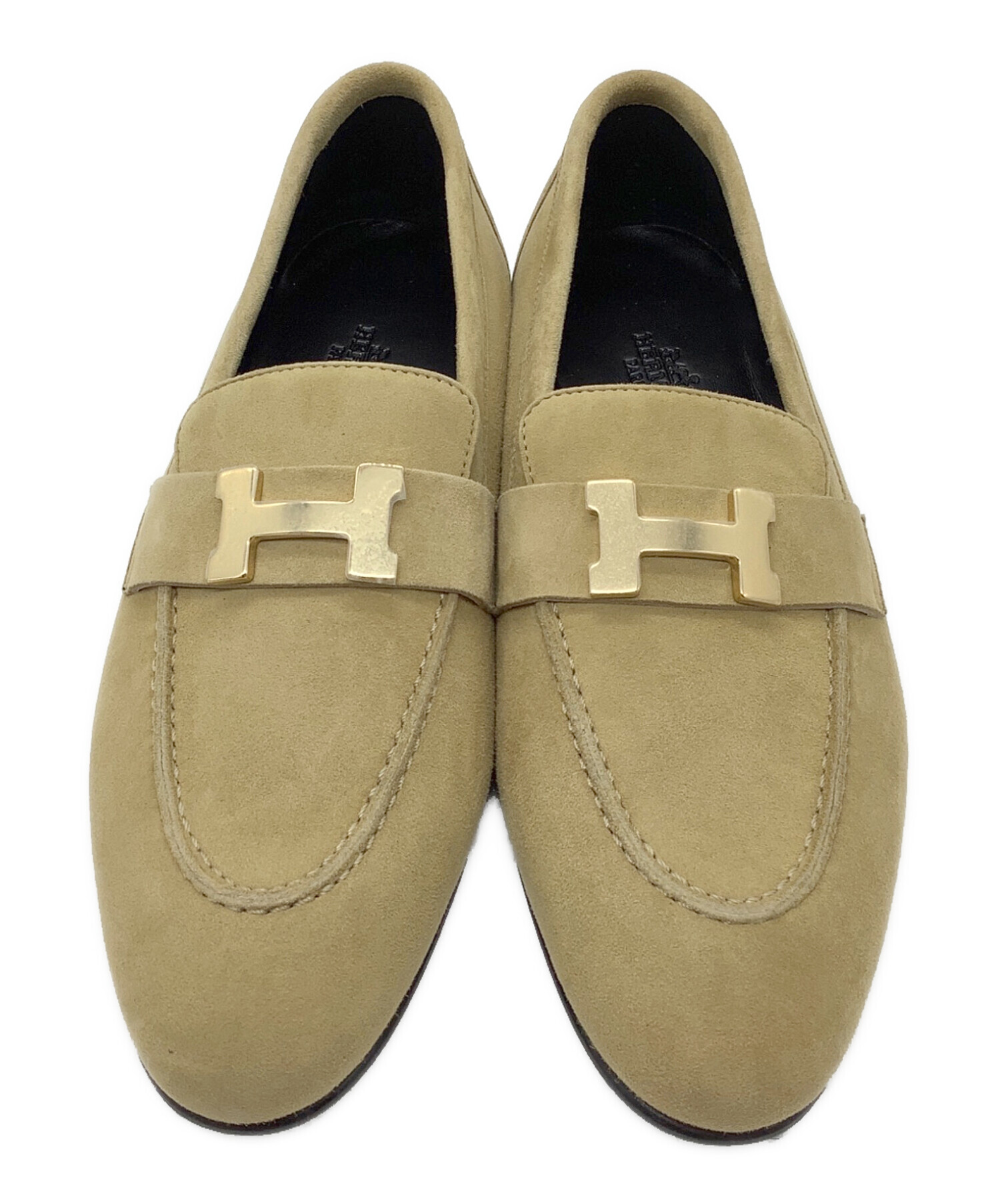 中古・古着通販】HERMES (エルメス) モカシンシューズ ベージュ サイズ