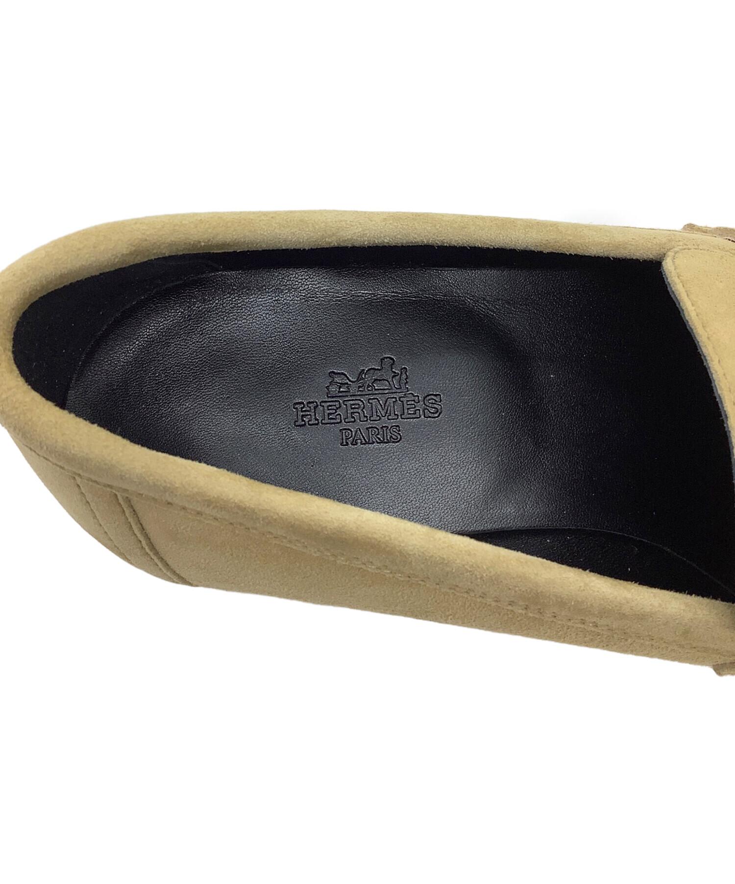 中古・古着通販】HERMES (エルメス) モカシンシューズ ベージュ サイズ