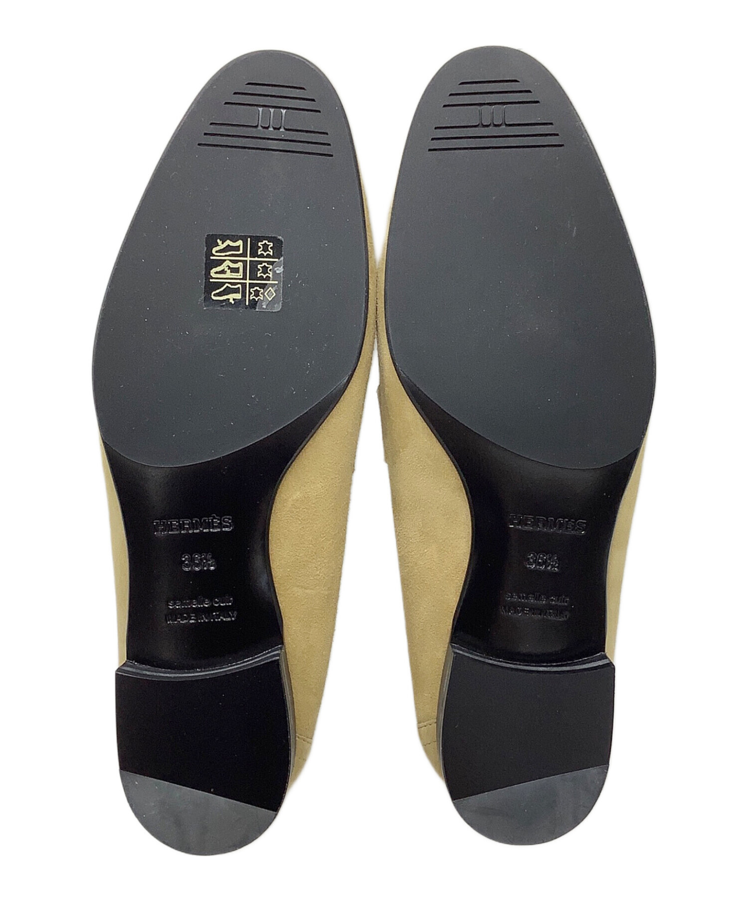 中古・古着通販】HERMES (エルメス) モカシンシューズ ベージュ サイズ