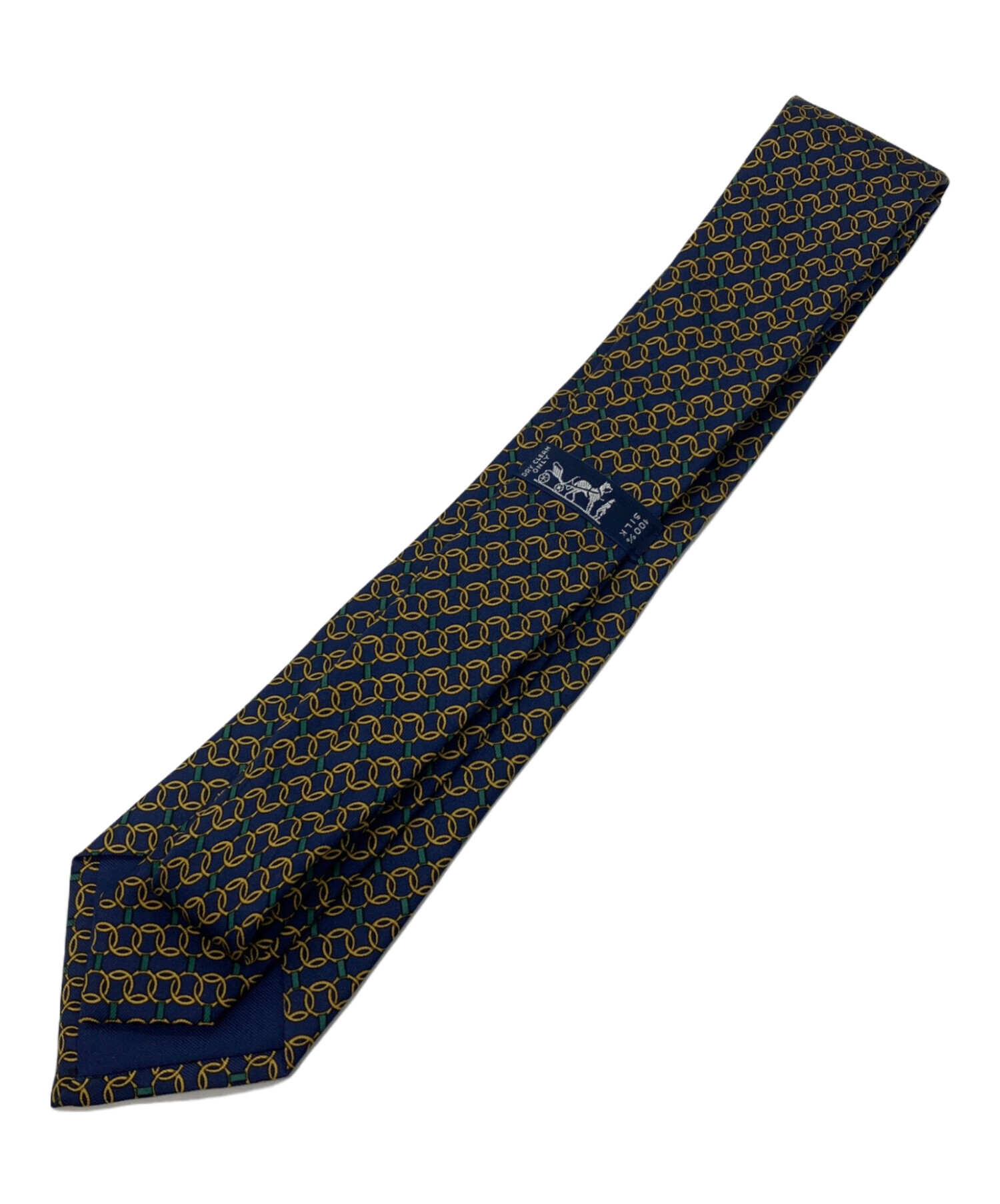 中古・古着通販】HERMES (エルメス) ネクタイ ネイビー×イエロー