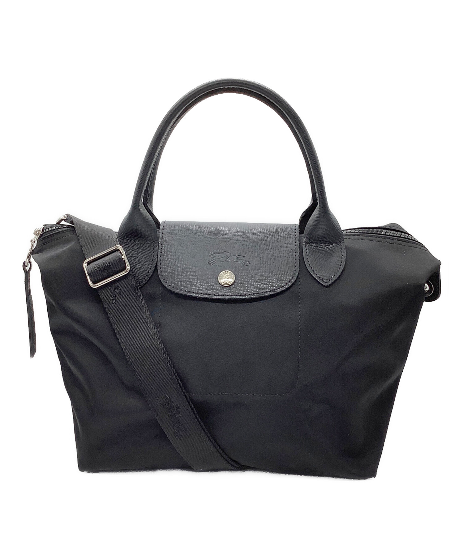 未使用 LONGCHAMP ロンシャン トレパリ ナイロン トート バッグ 中古・古着通販】LONGCHAMP (ロンシャン) トートバッグ ブラック
