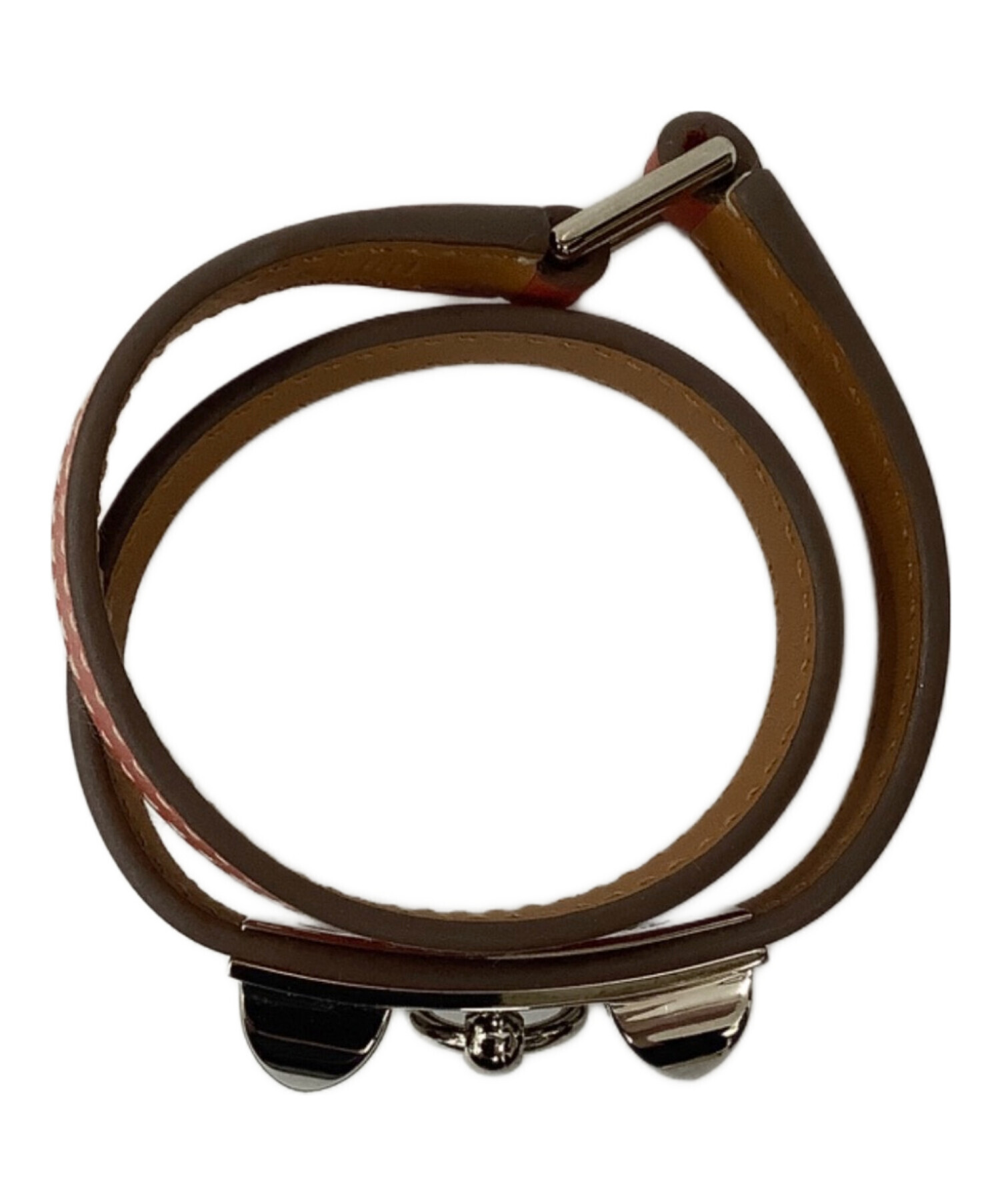 値下げしました。エルメスレザーブレスレット 中古・古着通販】HERMES (エルメス) レザーブレスレット レッド サイズ