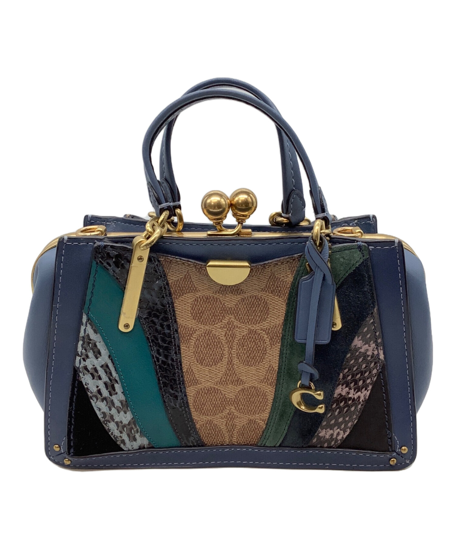 中古・古着通販】COACH (コーチ) ハンドバッグ ブルー｜ブランド・古着 