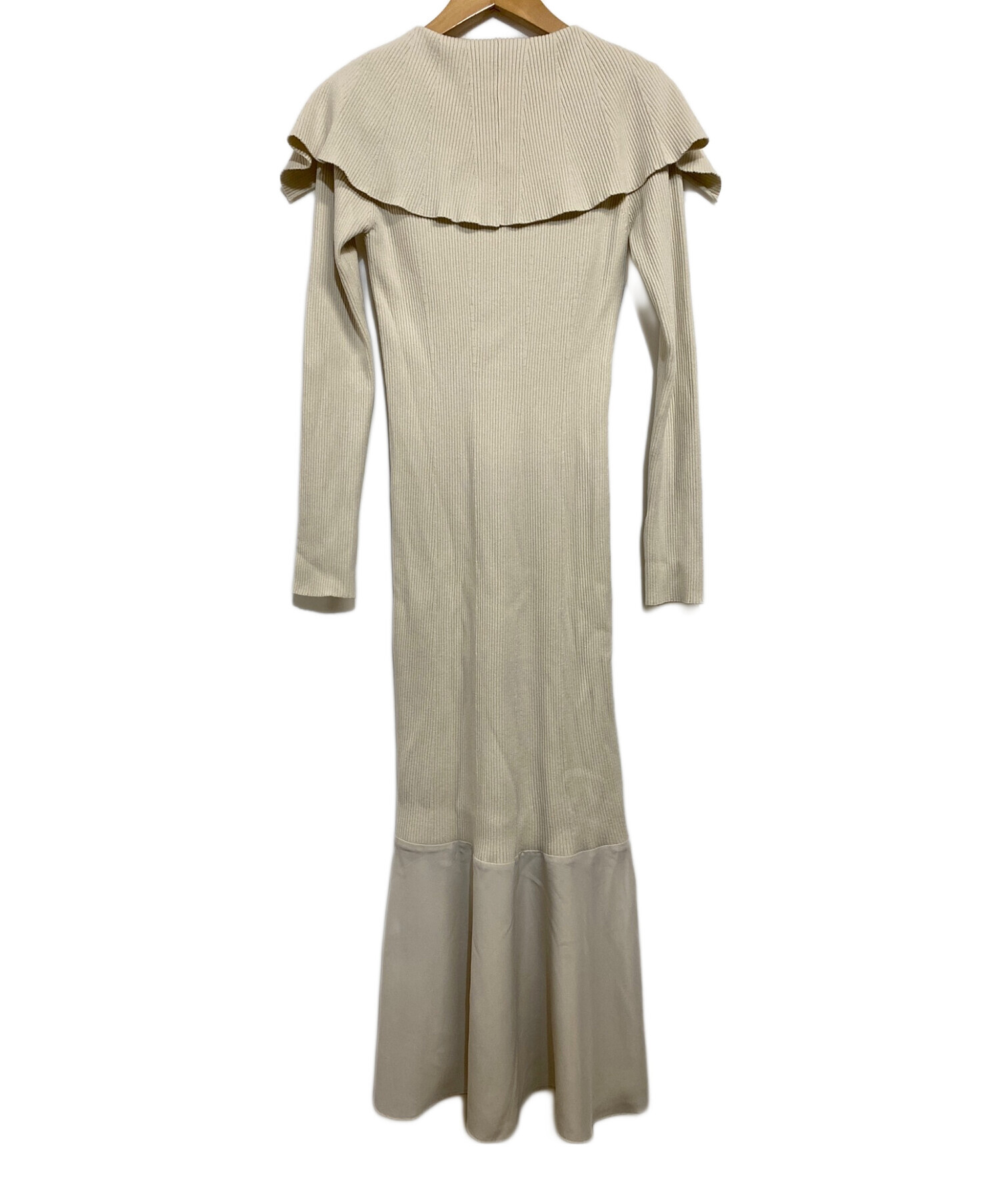 【未使用】SNIDELワンピース SNIDEL ワンピース レースアップバイカラーニットワンピース