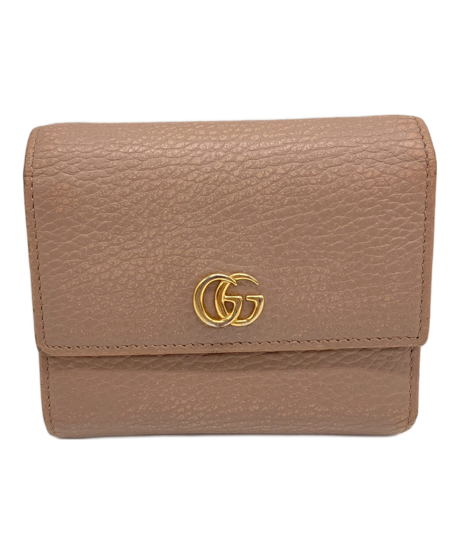 中古・古着通販】GUCCI (グッチ) 3つ折り財布 GGマーモント ピンク