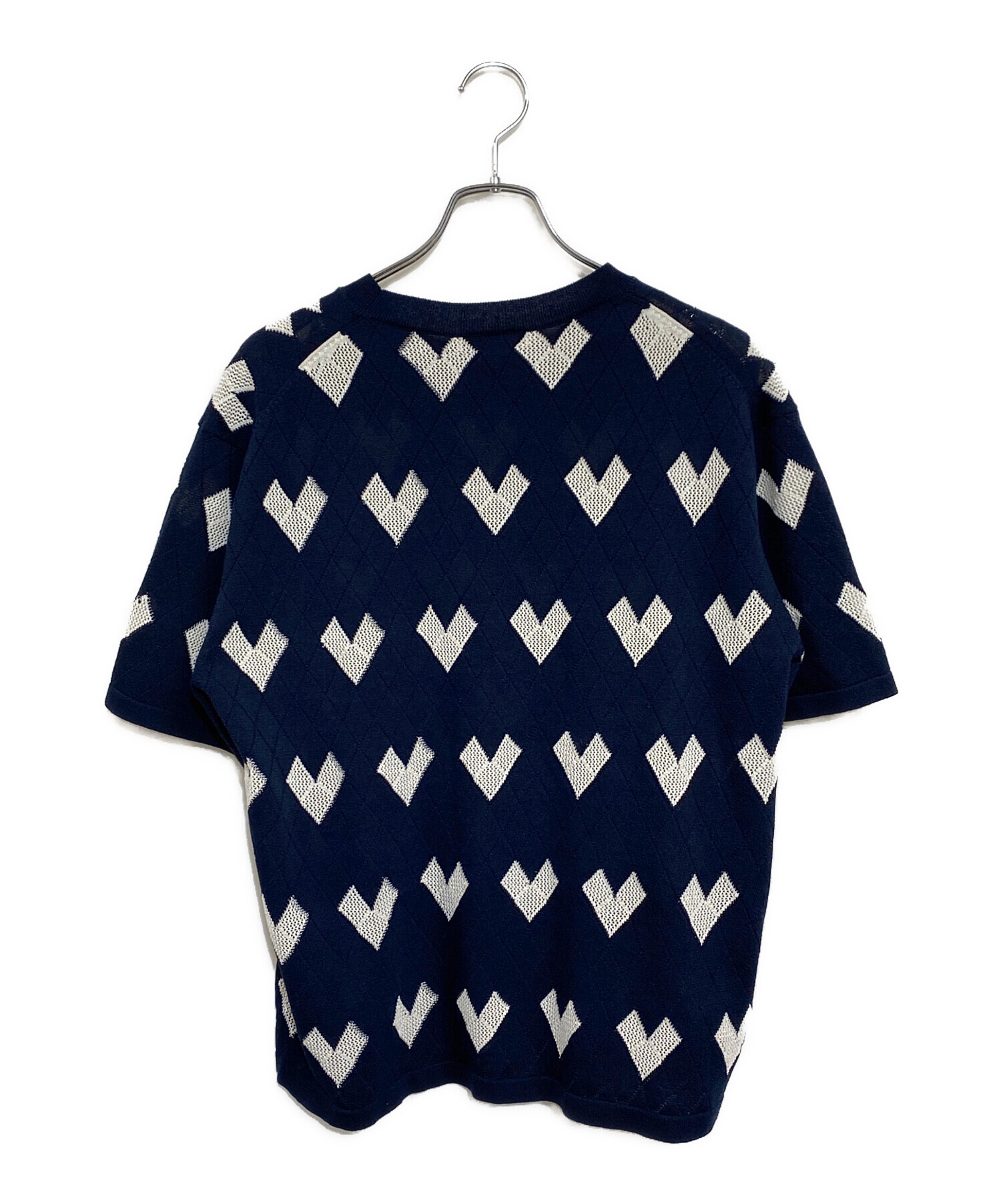 NKNIT ハートパターンニット ネイビー NKNIT ハートパターンニット