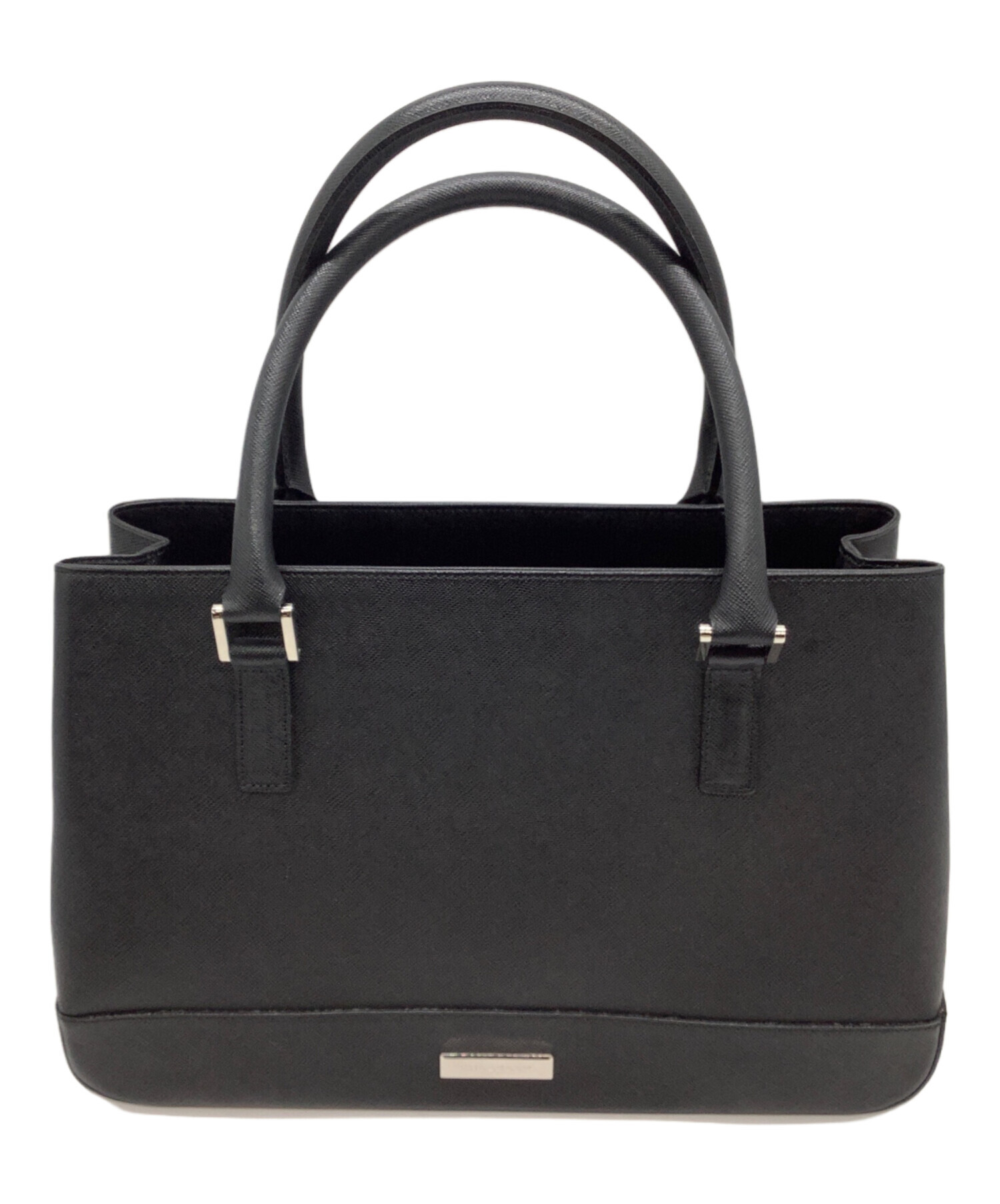 中古・古着通販】BURBERRY (バーバリー) レザーハンドバッグ ブラック 