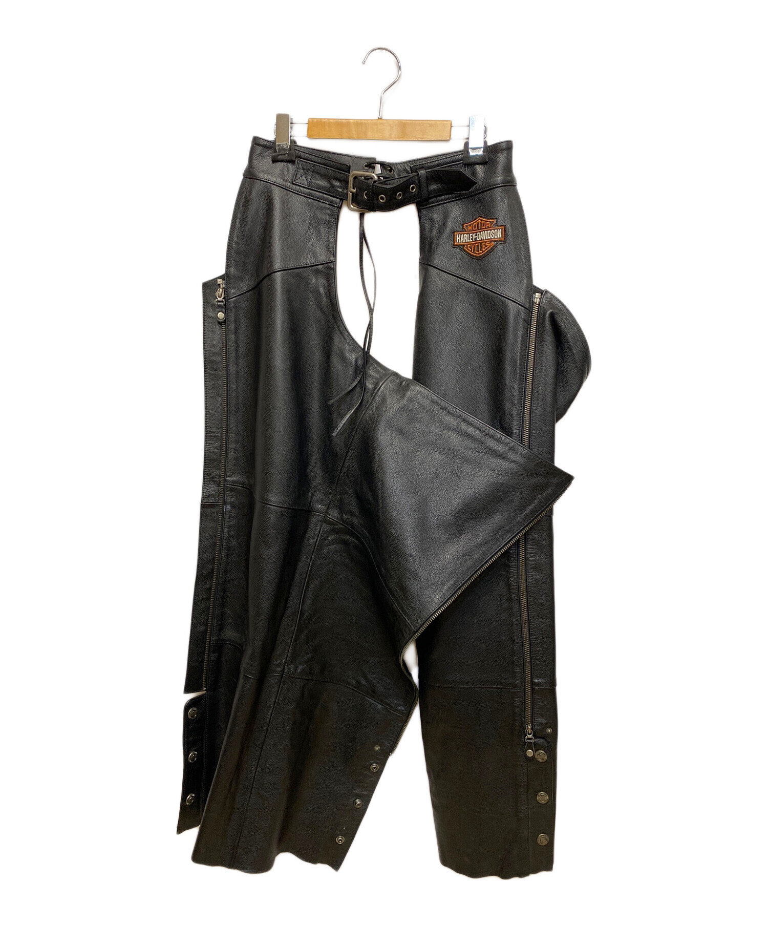 HARLEY DAVIDSON ハーレーダビッドソン レザーチャップス バイクウェア ブラック (メンズ M) 中古 古着 R7147 中古・古着通販】HARLEY-DAVIDSON (ハーレーダビッドソン) 00's レザー
