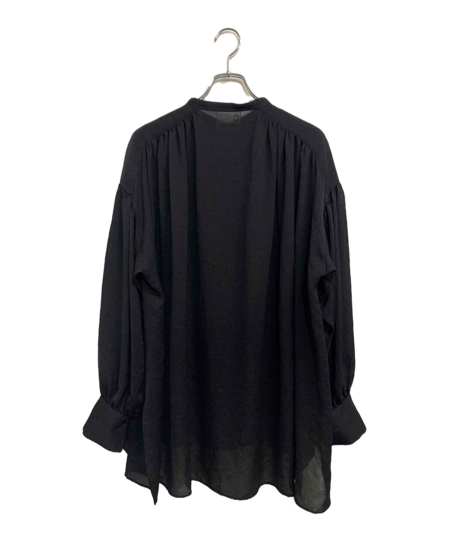 カオス Chaos オーバーサイズ ウールシャツ 長袖 黒 ブラウス 羽織 カオス Chaos オーバーサイズ ウールシャツ 長袖 黒 ブラウス 羽織