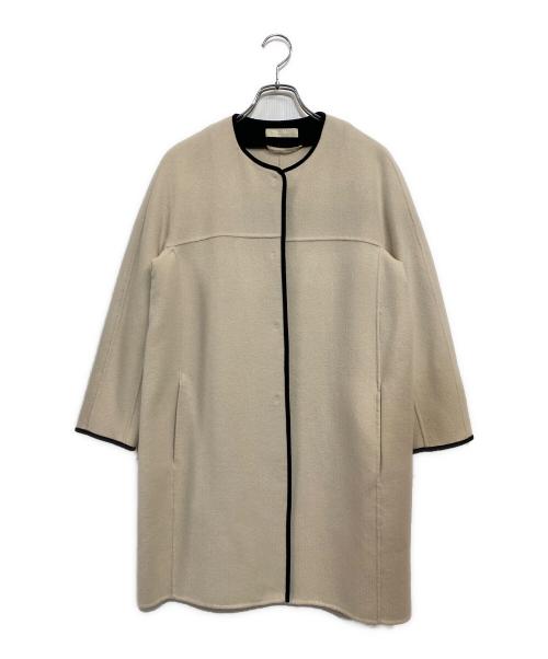 クチートアマーノ◎マックスマーラ ノーカラーコート バイカラー