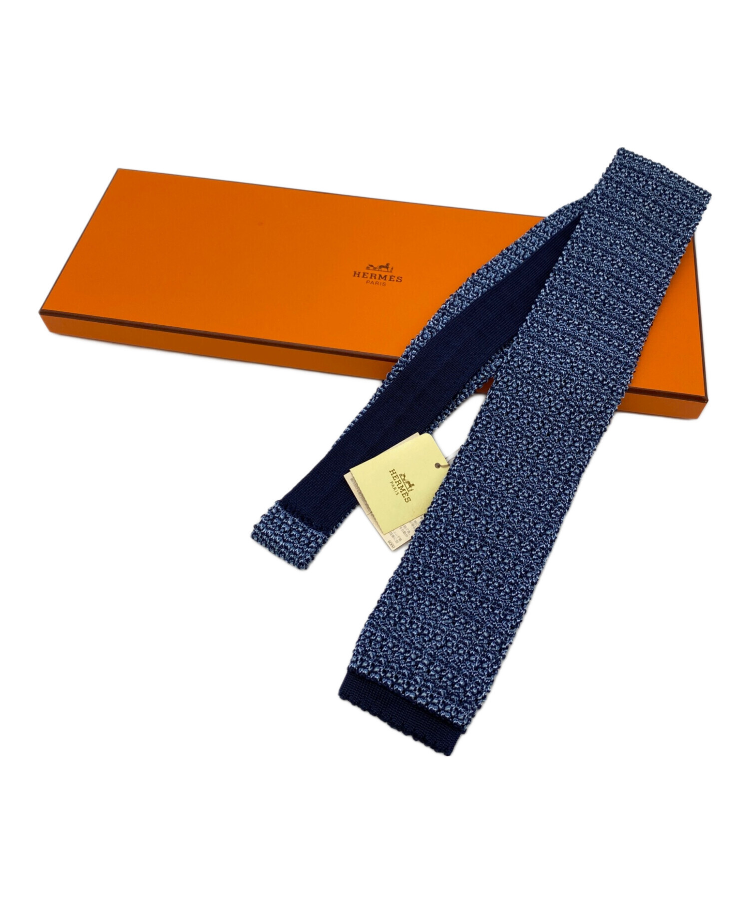 中古・古着通販】HERMES (エルメス) ニットネクタイ スカイブルー 中古・古着通販】HERMES (エルメス) ニットネクタイ スカイブルー