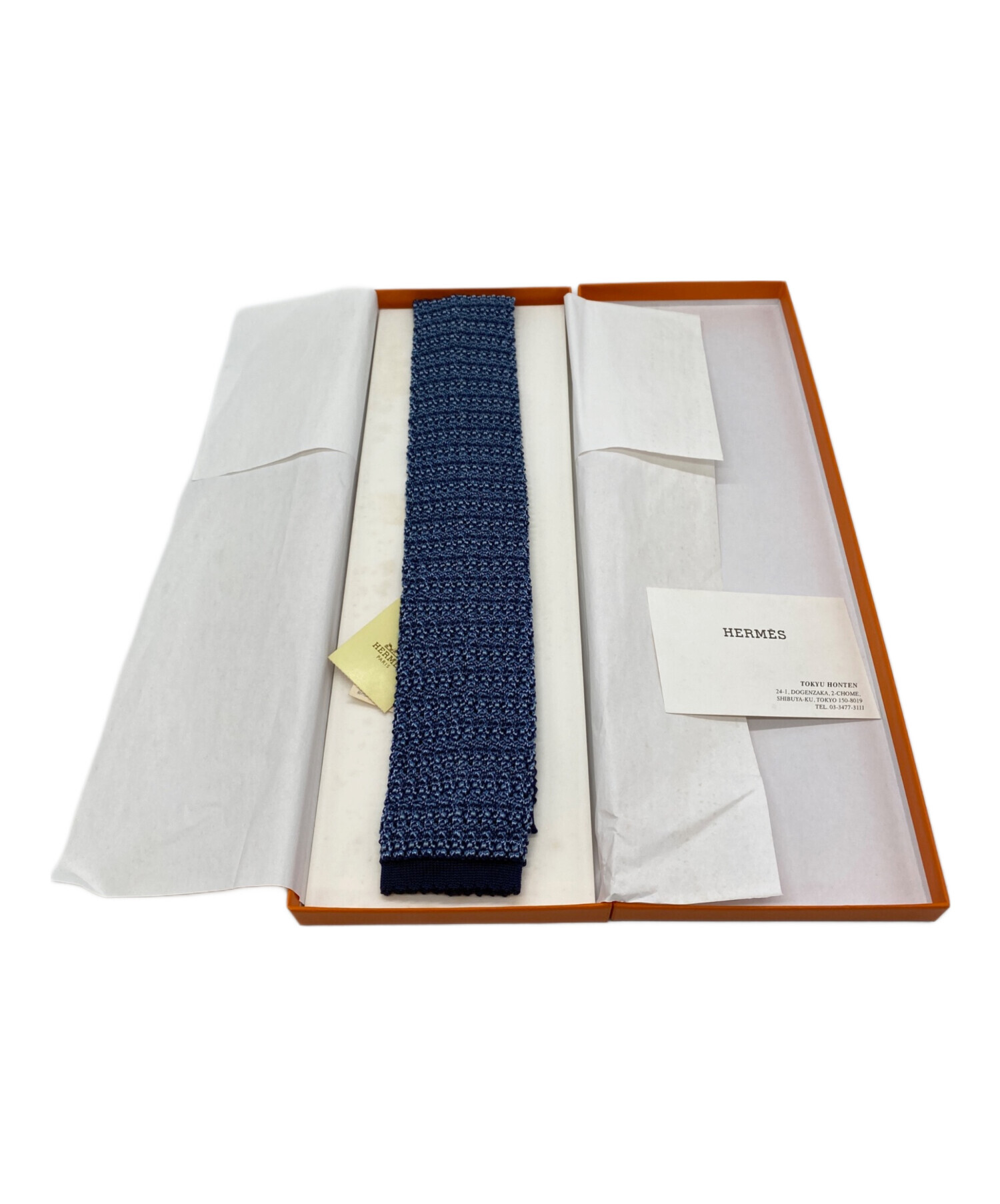中古・古着通販】HERMES (エルメス) ニットネクタイ スカイブルー